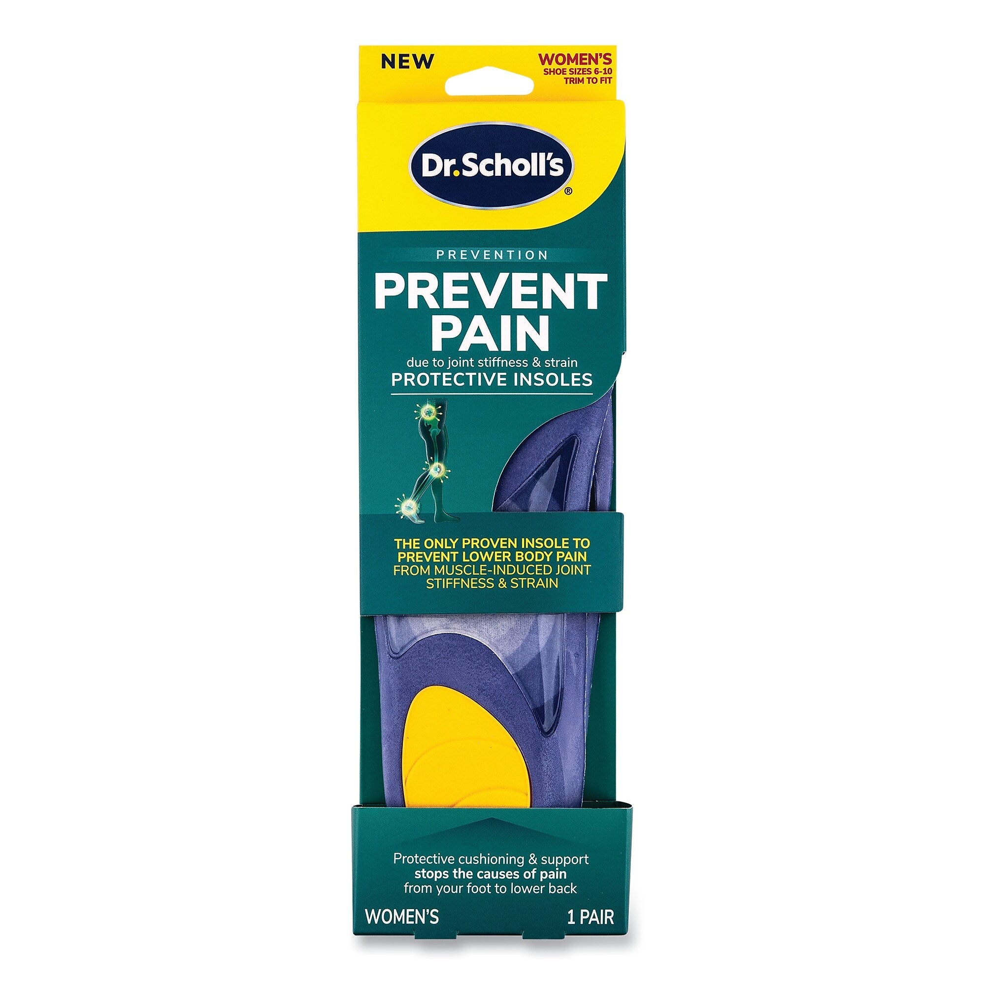 Dr. Scholl's Prevent Pain Protective Insoles for Women, Women's Size 6 to 10, Purple