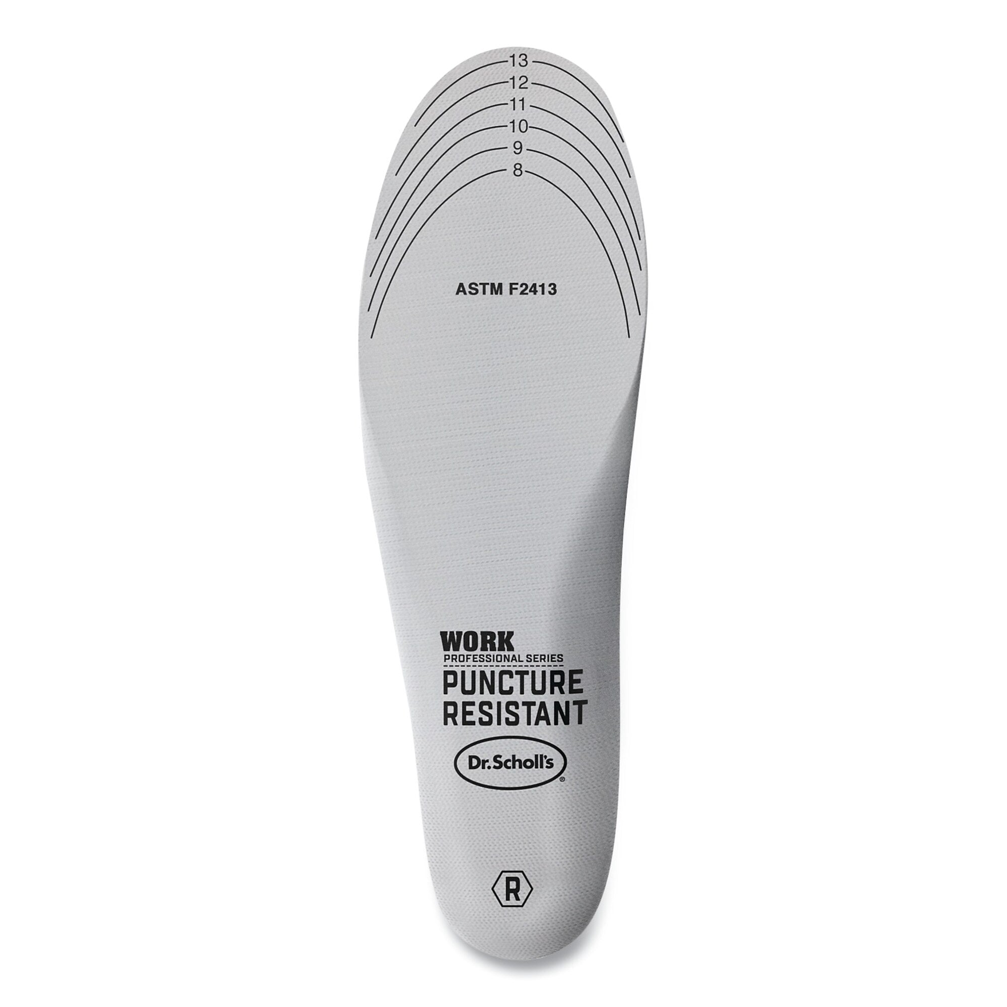 Dr. Scholl's Professional Series Work Puncture Resistant Insoles for Men, Men's Size 8 to 14, Black