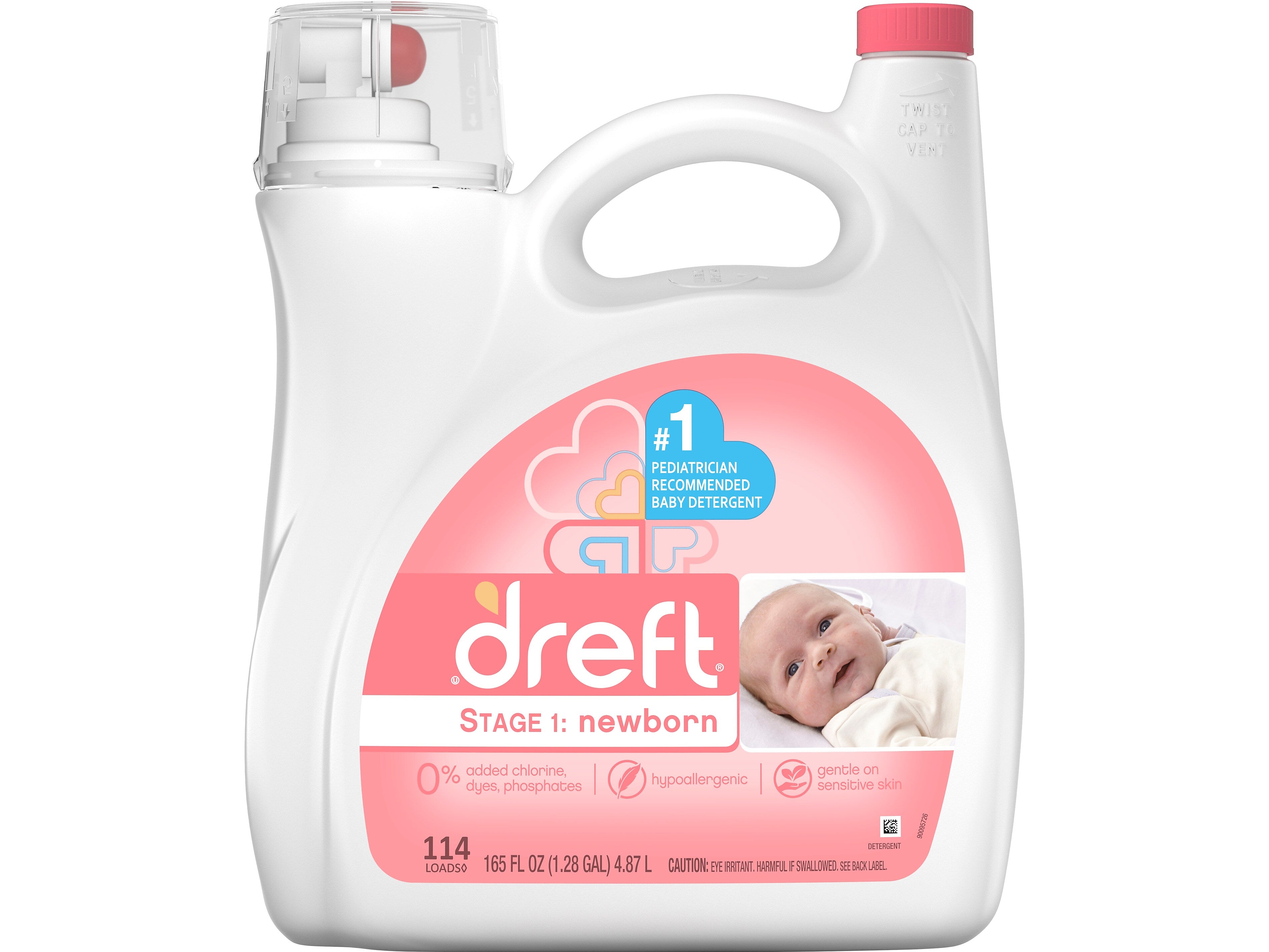 Dreft Stage 1: Newborn HE Liquid Laundry Detergent, 114 Loads, 165 oz.