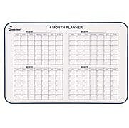 Dry-Erase Calendar, w/ Hangers, 4-Month, 24