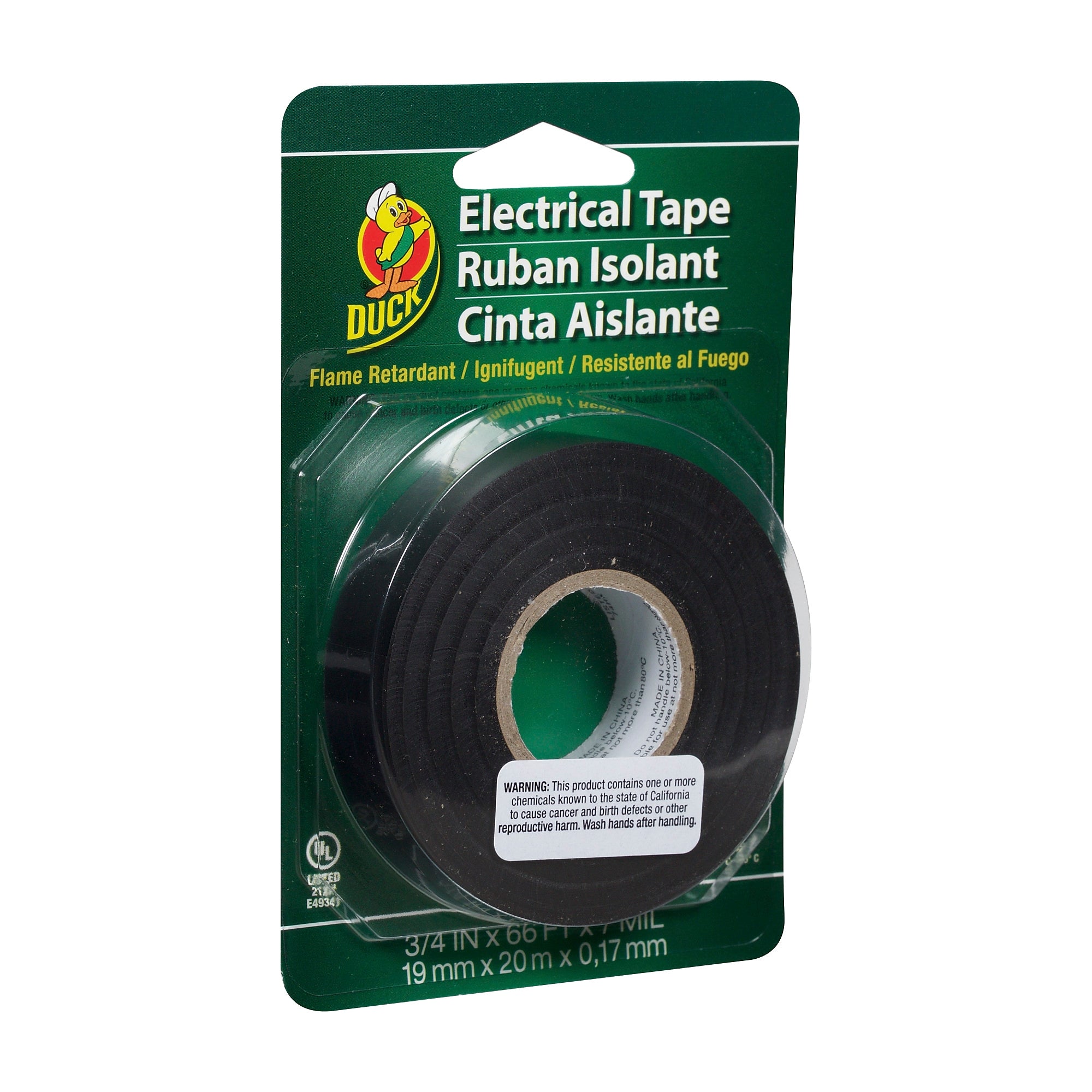 Duck® Brand .75 in. x 66 ft. x 7 mil. Professional Electrical Tape, Black