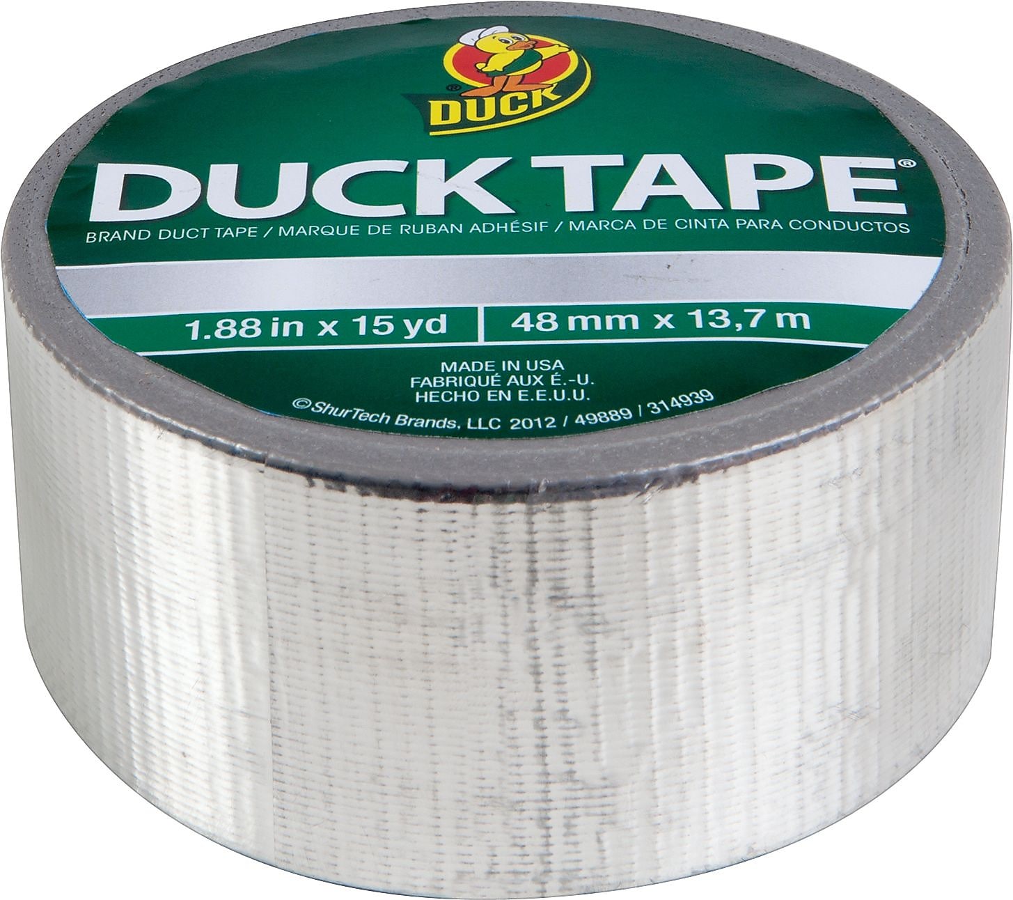 Duck® Brand Fun Duct Tape, Chrome, 1.88