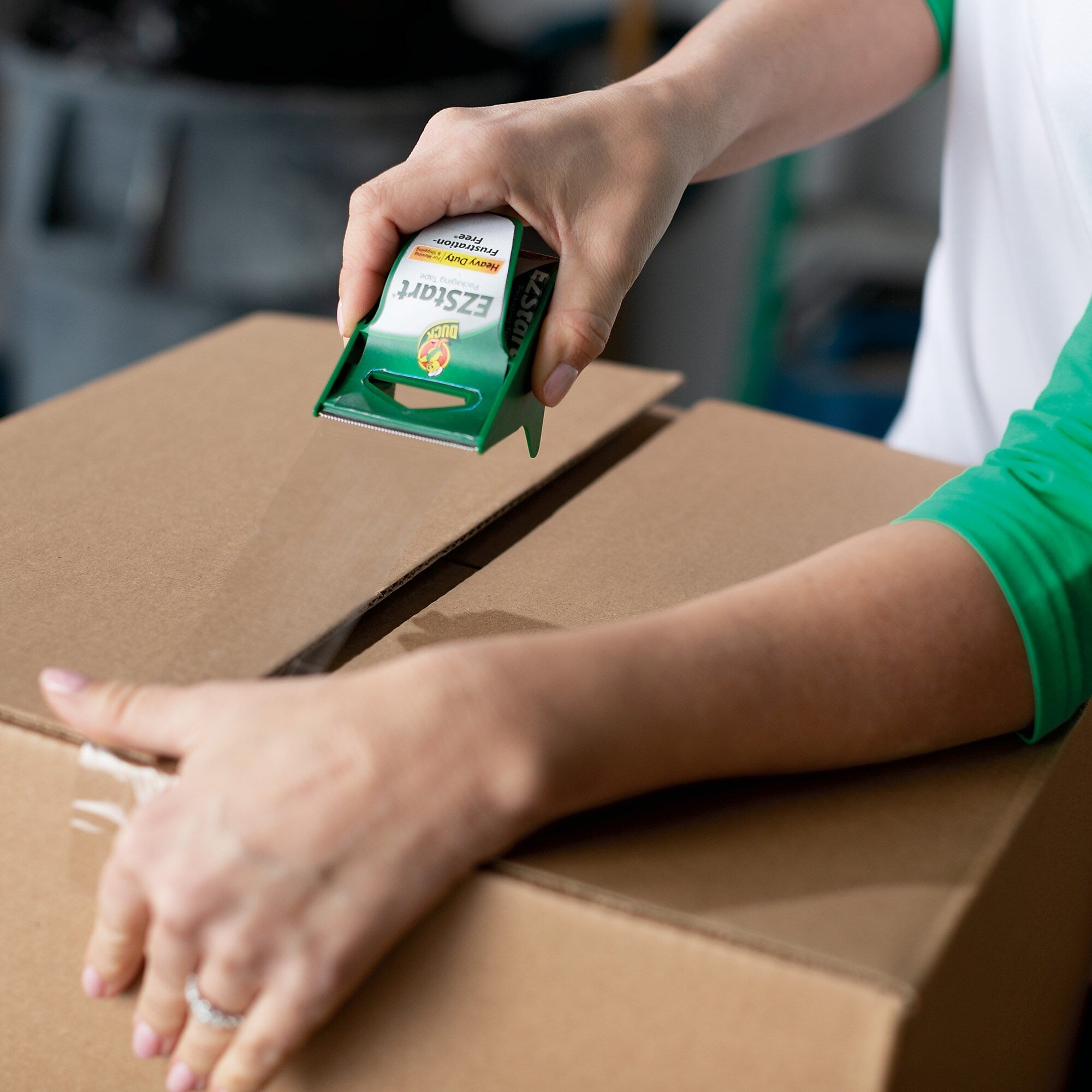 Duck EZ-Start Packing Tape with Dispenser, 1.88