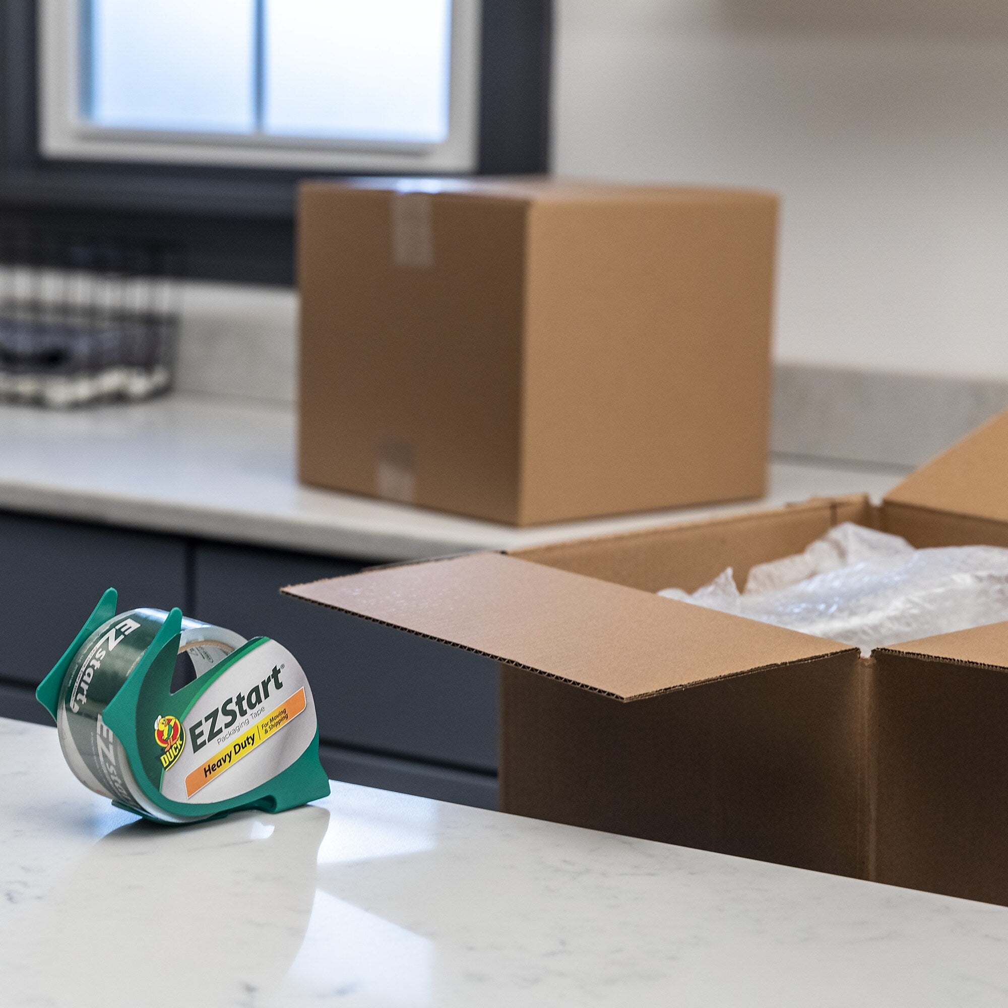 Duck EZ-Start Packing Tape with Dispenser, 1.88