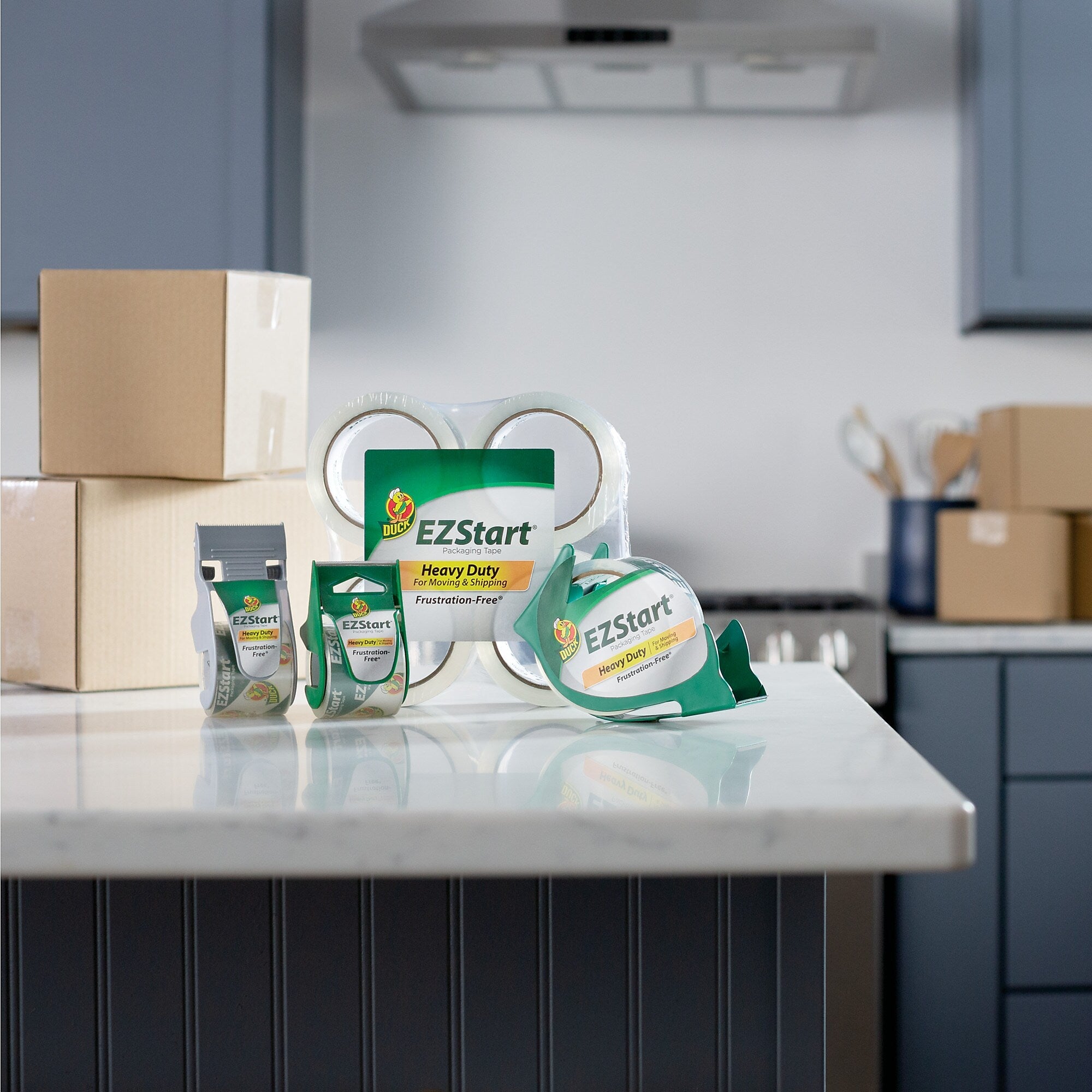Duck EZ-Start Packing Tape with Dispenser, 1.88