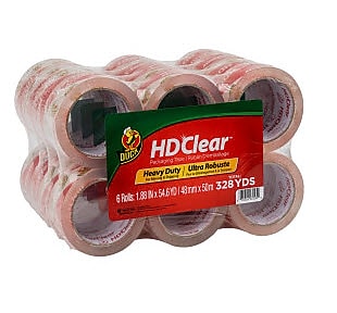 Duck HD Clear Heavy Duty Packing Tape, 1.88