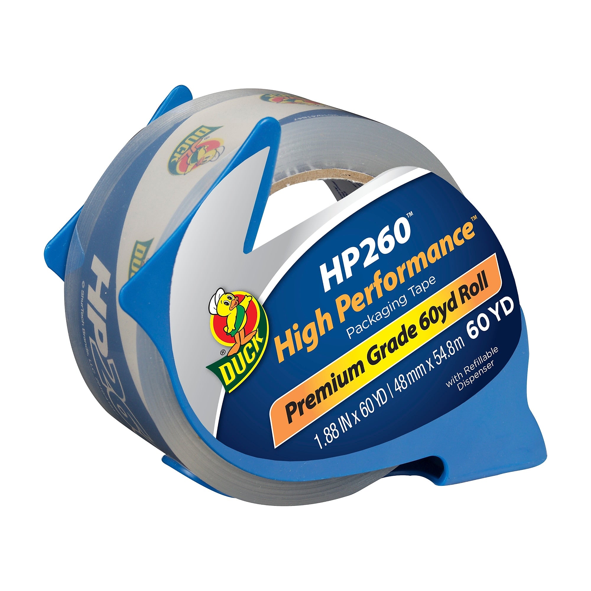 Duck HP260 Heavy Duty Packing Tape with Dispenser, 1.88