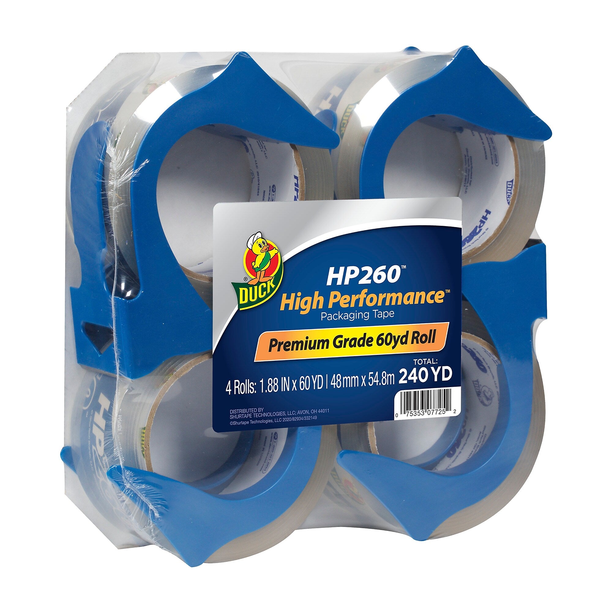 Duck HP260 Packing Tape with Dispenser, 1.88