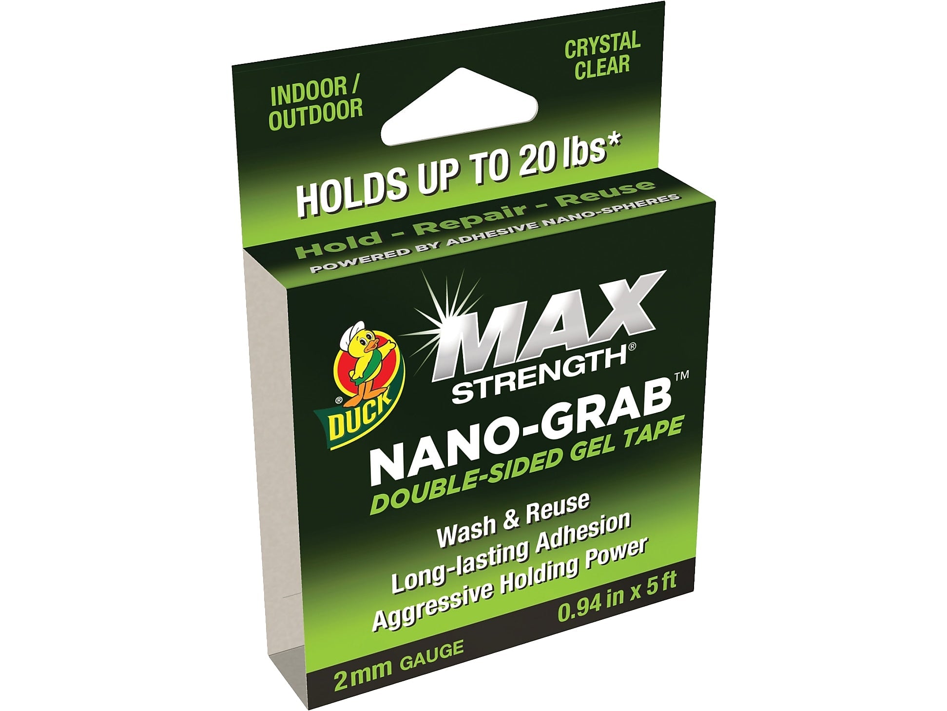 Duck Max Strength Nano-Grab Double-Sided Gel Tape, 0.94