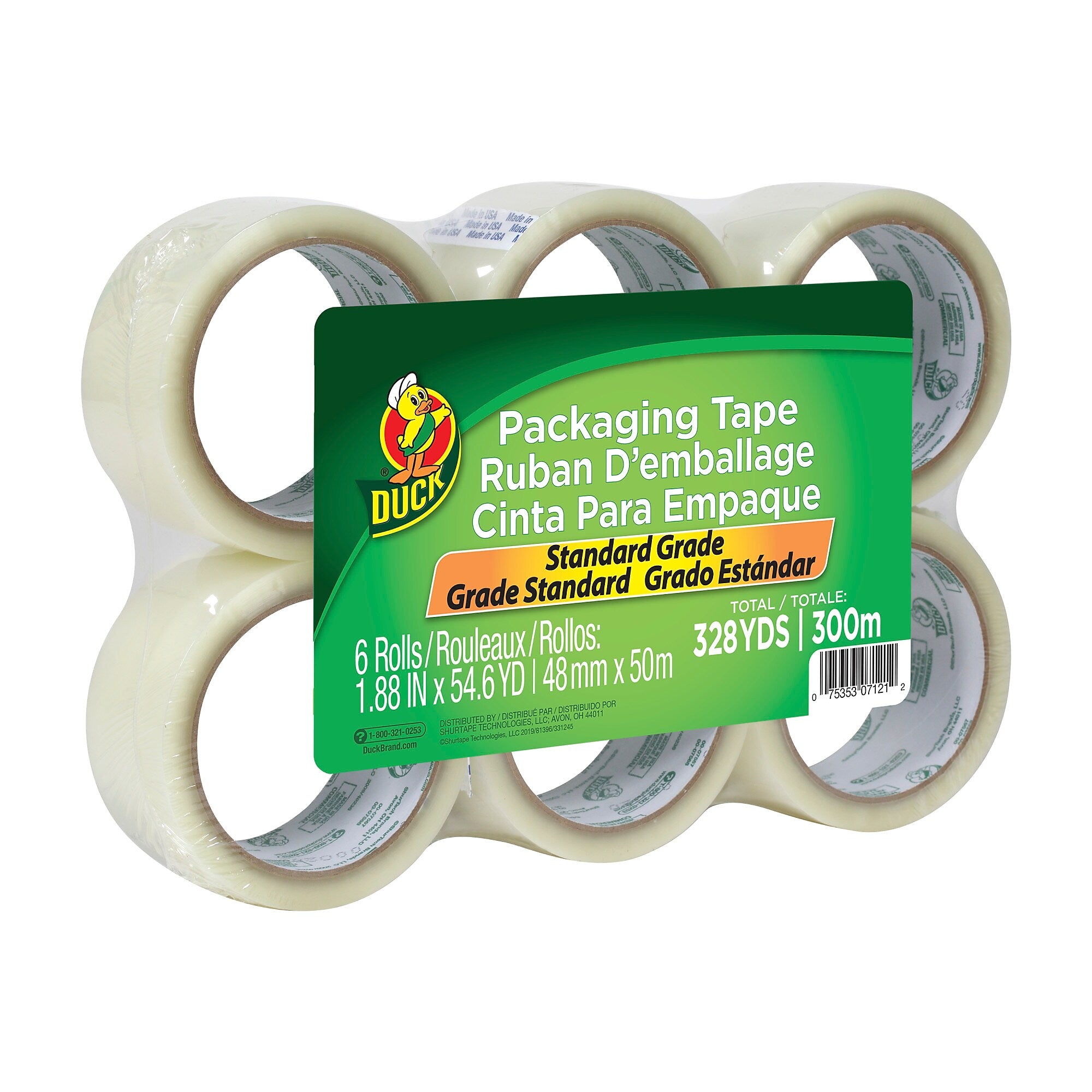 Duck Standard Heavy Duty Packing Tape, 1.88
