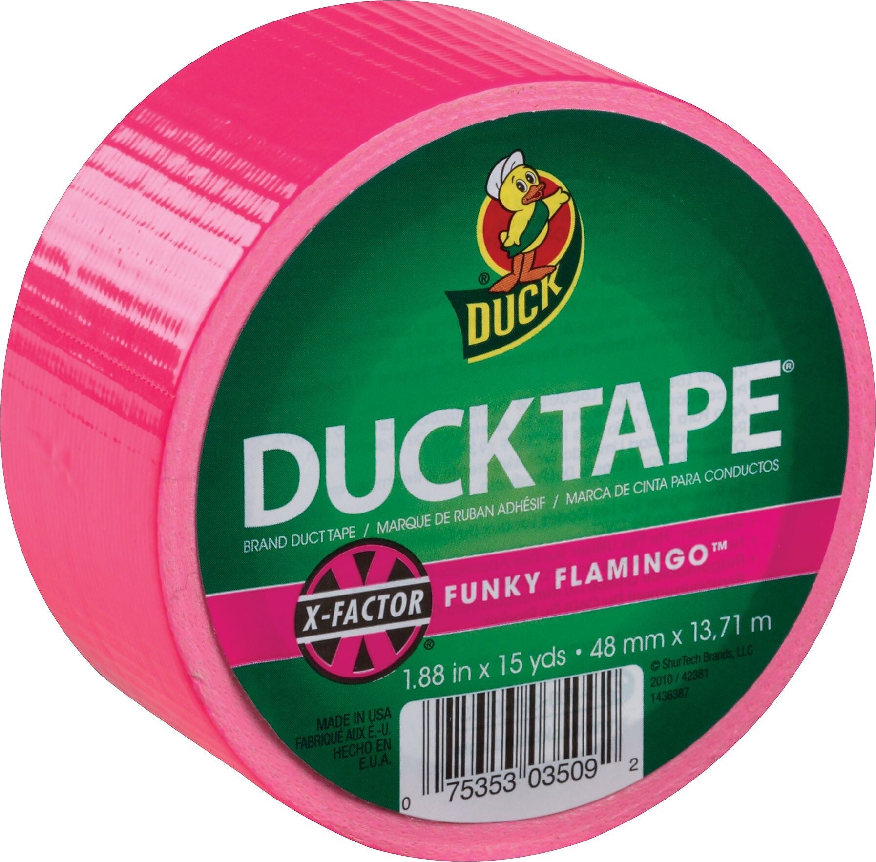 Duck Tape® Brand Duct Tape, Funky Flamingo X-Factor™, 1.88