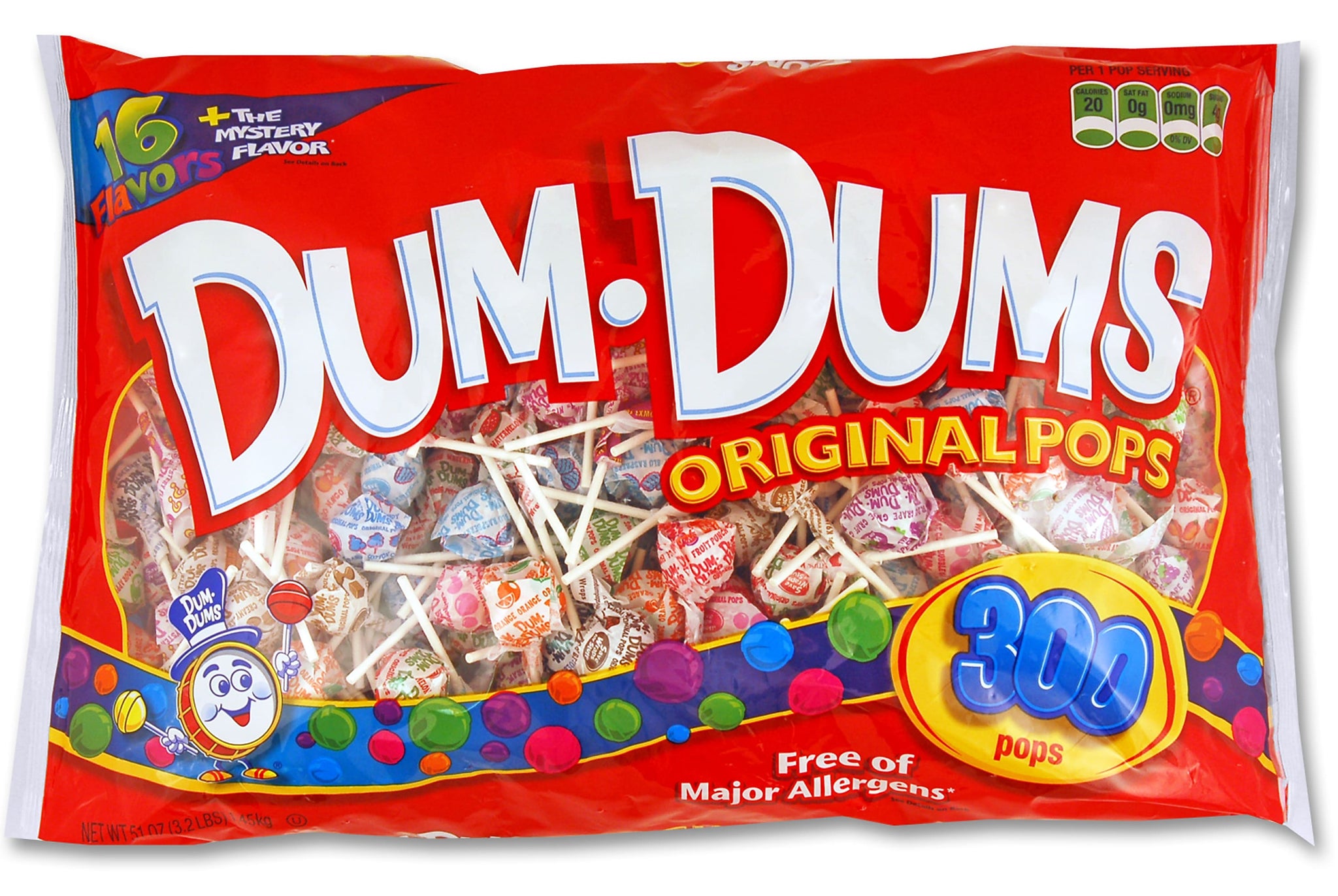 Dum Dums Lollipops, Assorted Flavors, 51 oz., 300 Pieces