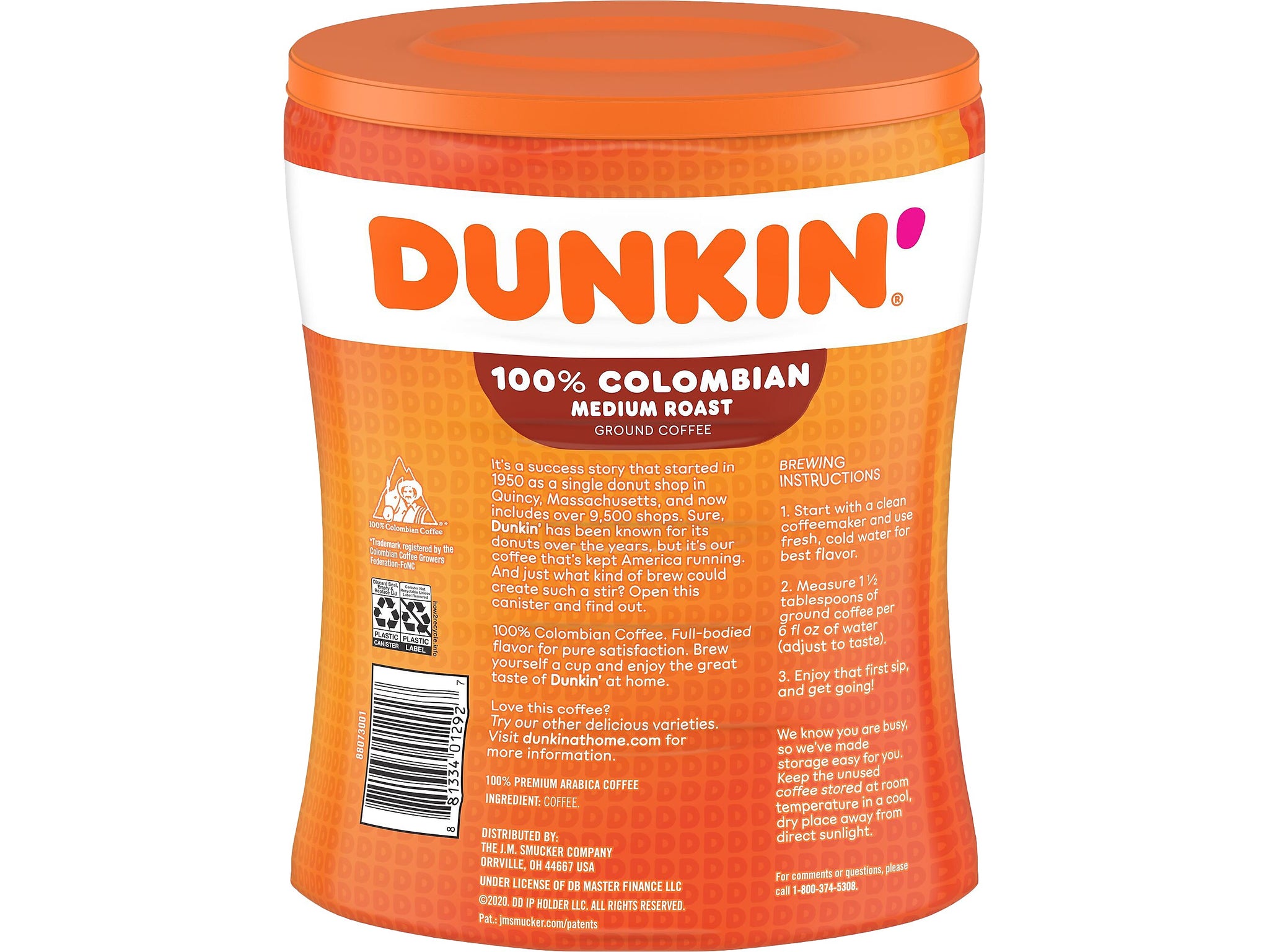Dunkin' Colombian Ground Coffee, Medium Roast, 27.05 oz.