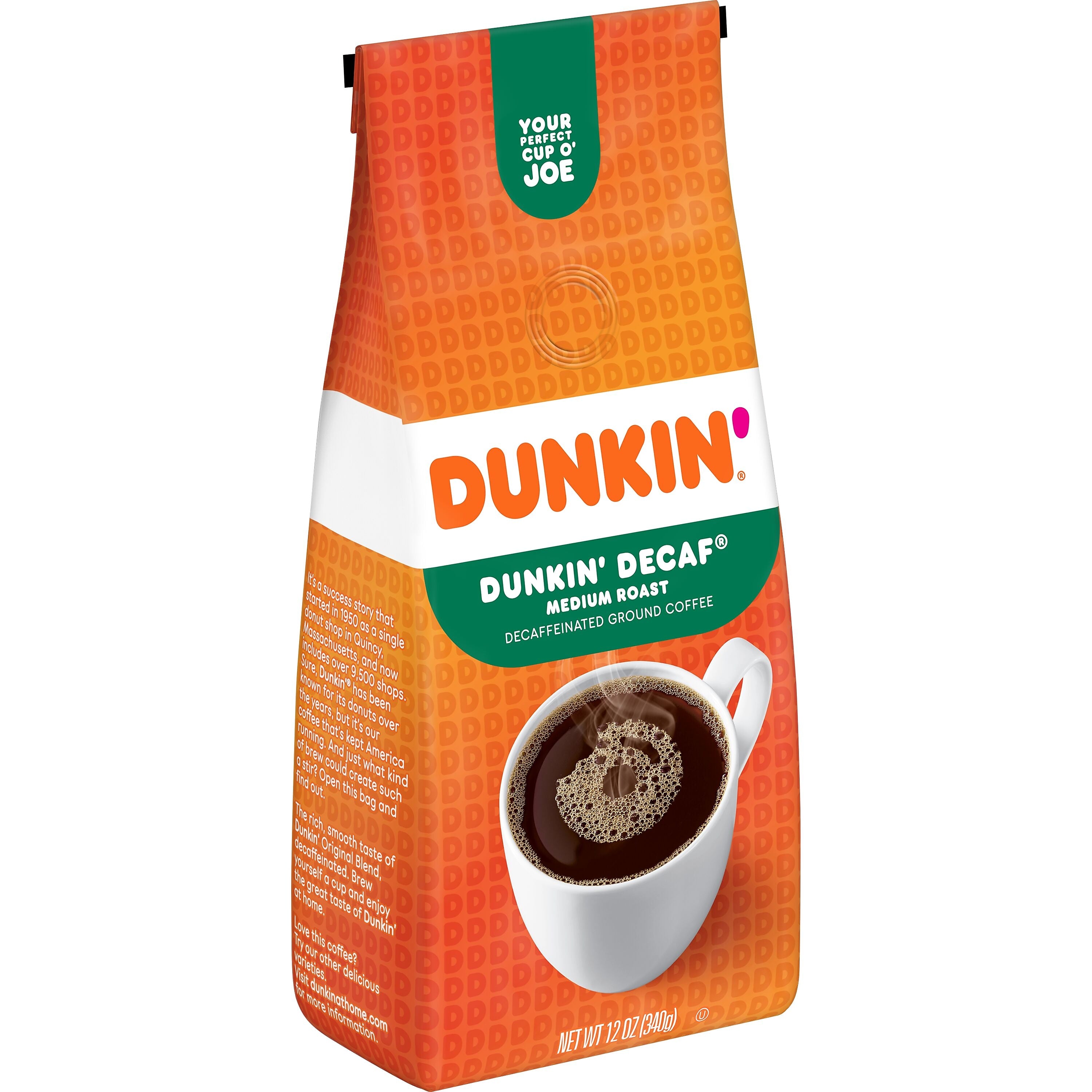Dunkin' Decaf Ground Coffee, Medium Roast
