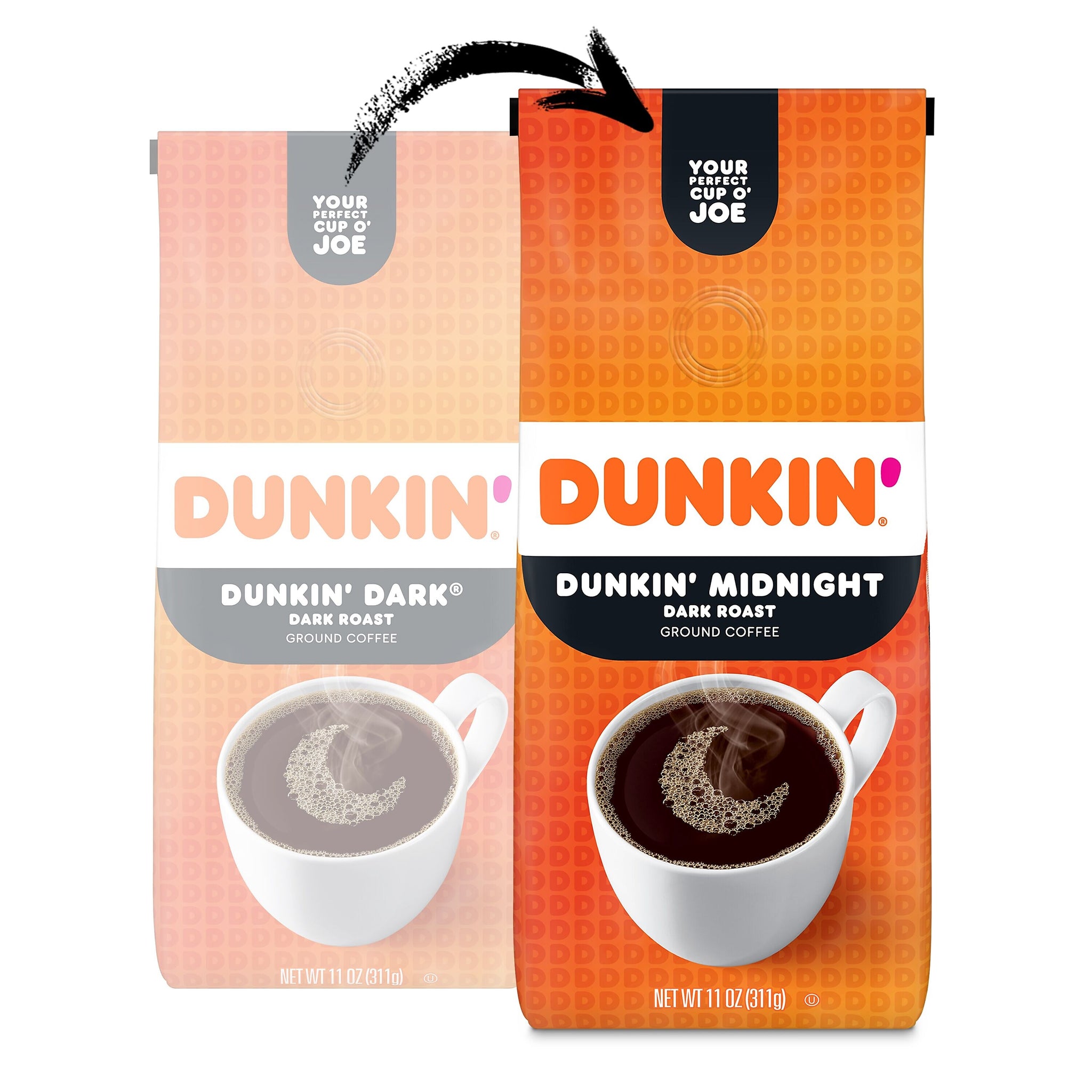 Dunkin' Midnight Dark Roast Ground Coffee, 11 oz. Bag