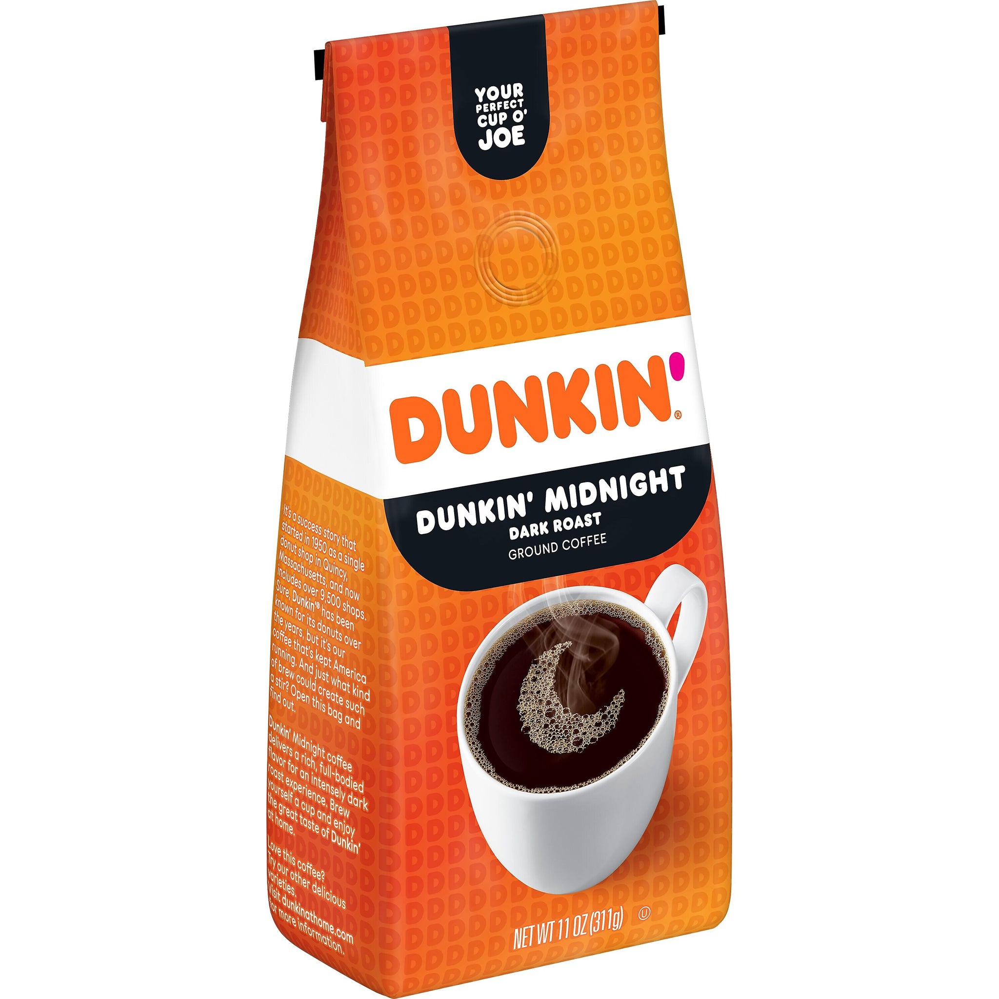 Dunkin' Midnight Dark Roast Ground Coffee, 11 oz. Bag