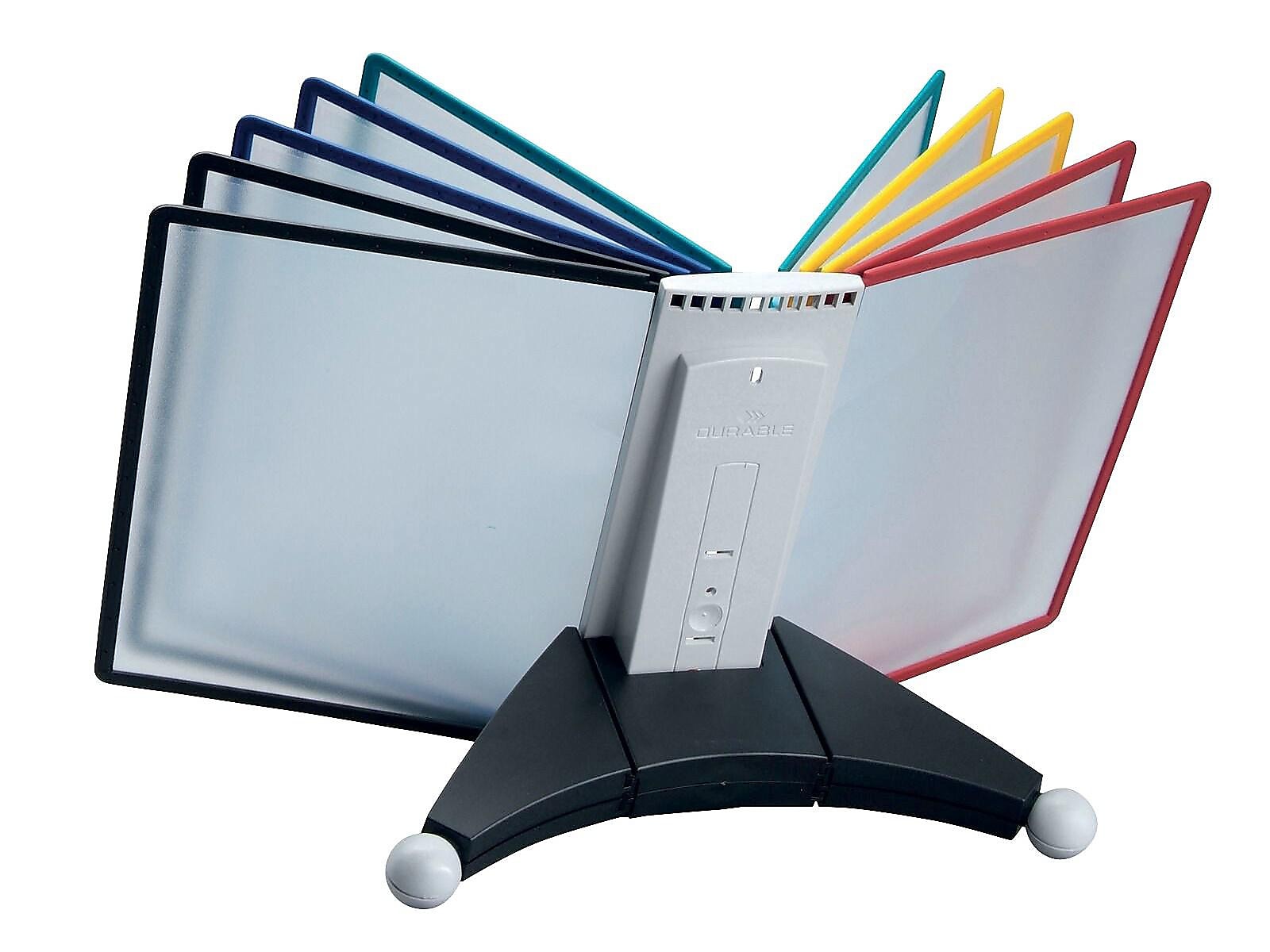 DURABLE Desktop Reference System, 10 Double-Sided Panels, Letter-Size, Assorted Colors, SHERPA Design
