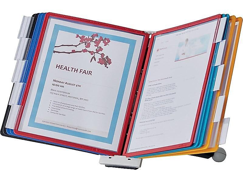 DURABLE Desktop Reference System, 10 Double-Sided Panels, Letter-Size, Assorted Colors, SHERPA Design