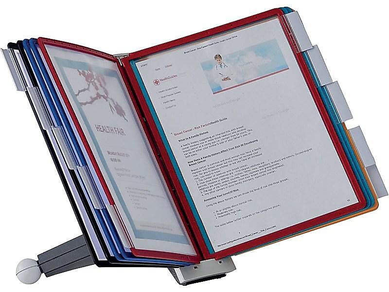 DURABLE Desktop Reference System, 10 Double-Sided Panels, Letter-Size, Assorted Colors, SHERPA Design