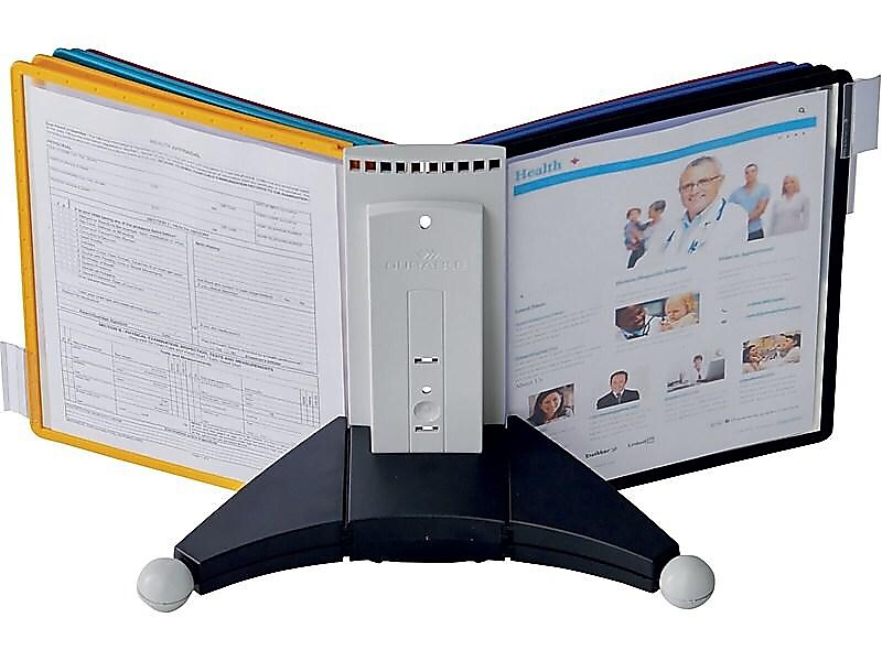 DURABLE Desktop Reference System, 10 Double-Sided Panels, Letter-Size, Assorted Colors, SHERPA Design