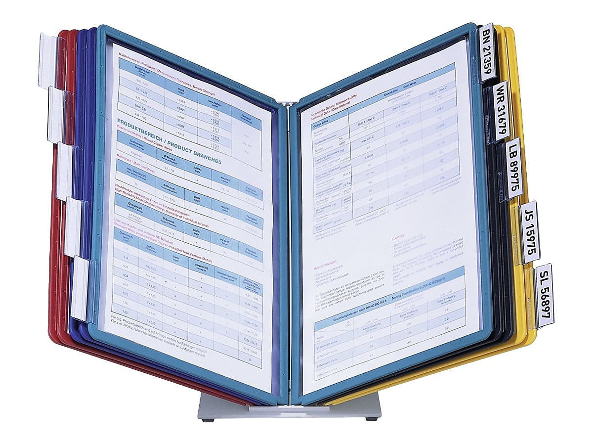 DURABLE Desktop Reference System, 10 Double-Sided Panels, Letter-Size, Assorted Colors, VARIO Design
