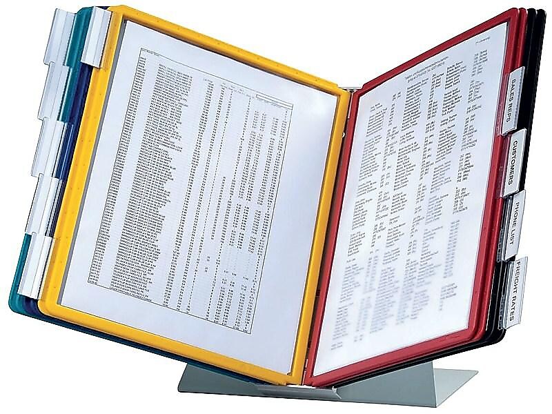 DURABLE Desktop Reference System, 10 Double-Sided Panels, Letter-Size, Assorted Colors, VARIO Design