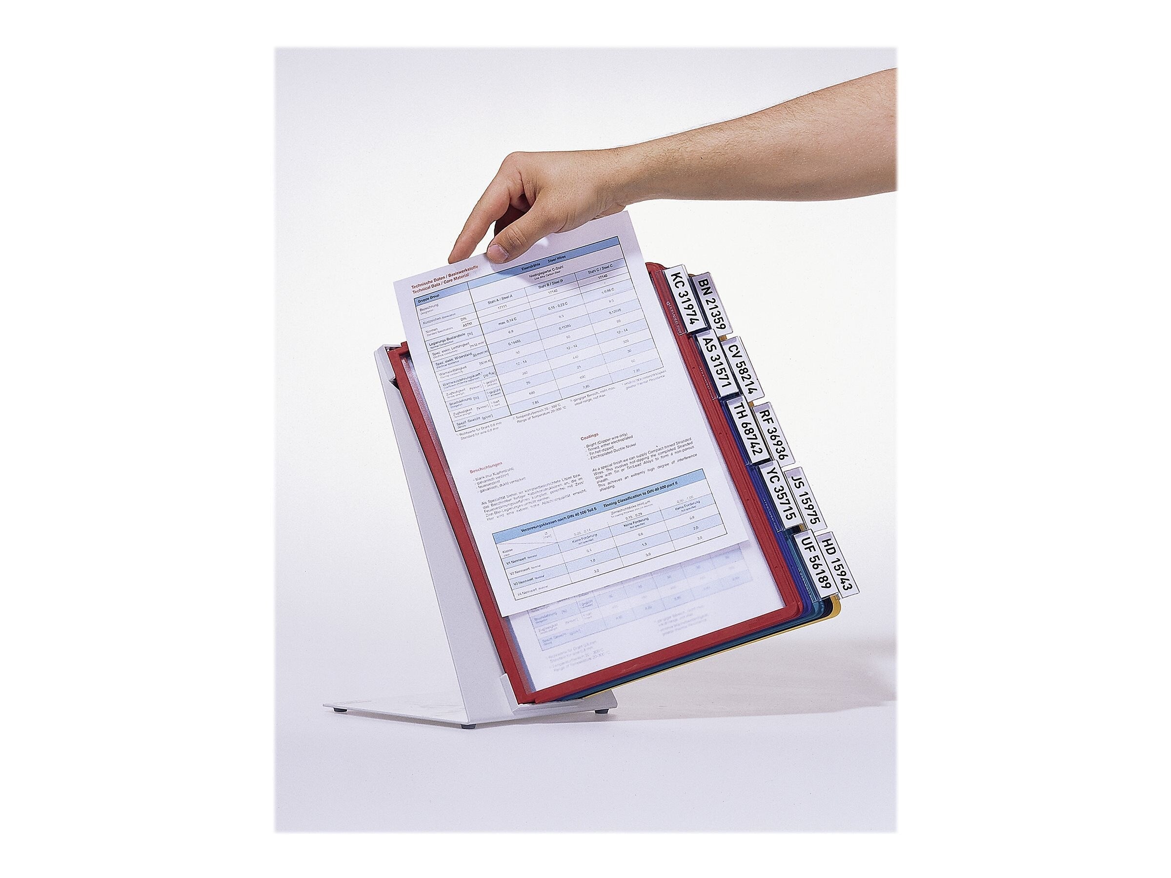 DURABLE Desktop Reference System, 10 Double-Sided Panels, Letter-Size, Assorted Colors, VARIO Design