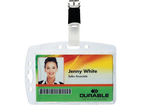 Durable ID Badge Holders, Clear, 25/Box