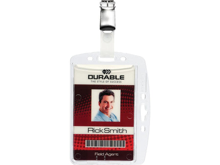 Durable ID Badge Holders, Clear, 25/Box