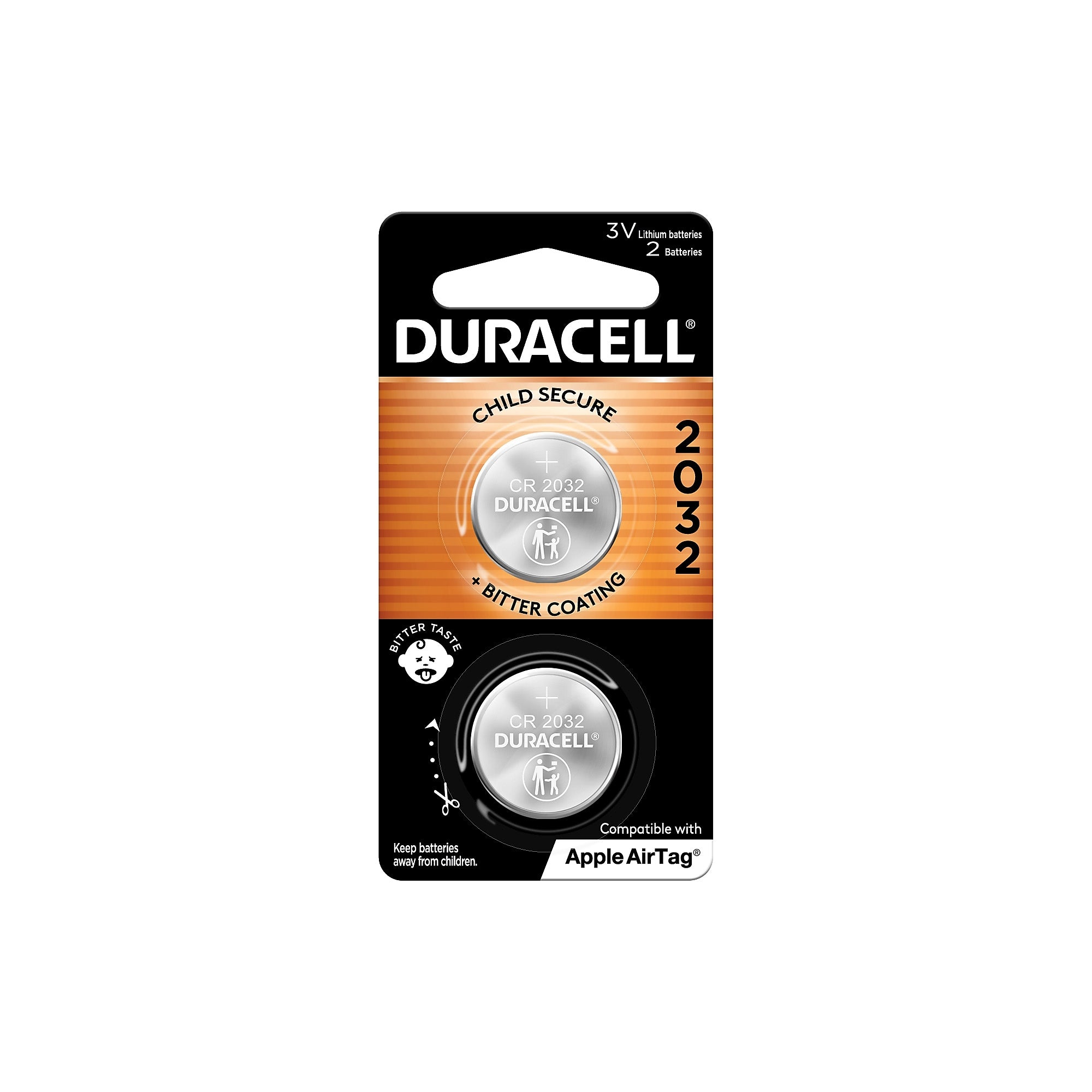 Duracell 2032 Lithium Battery, 3V, 2/Pack