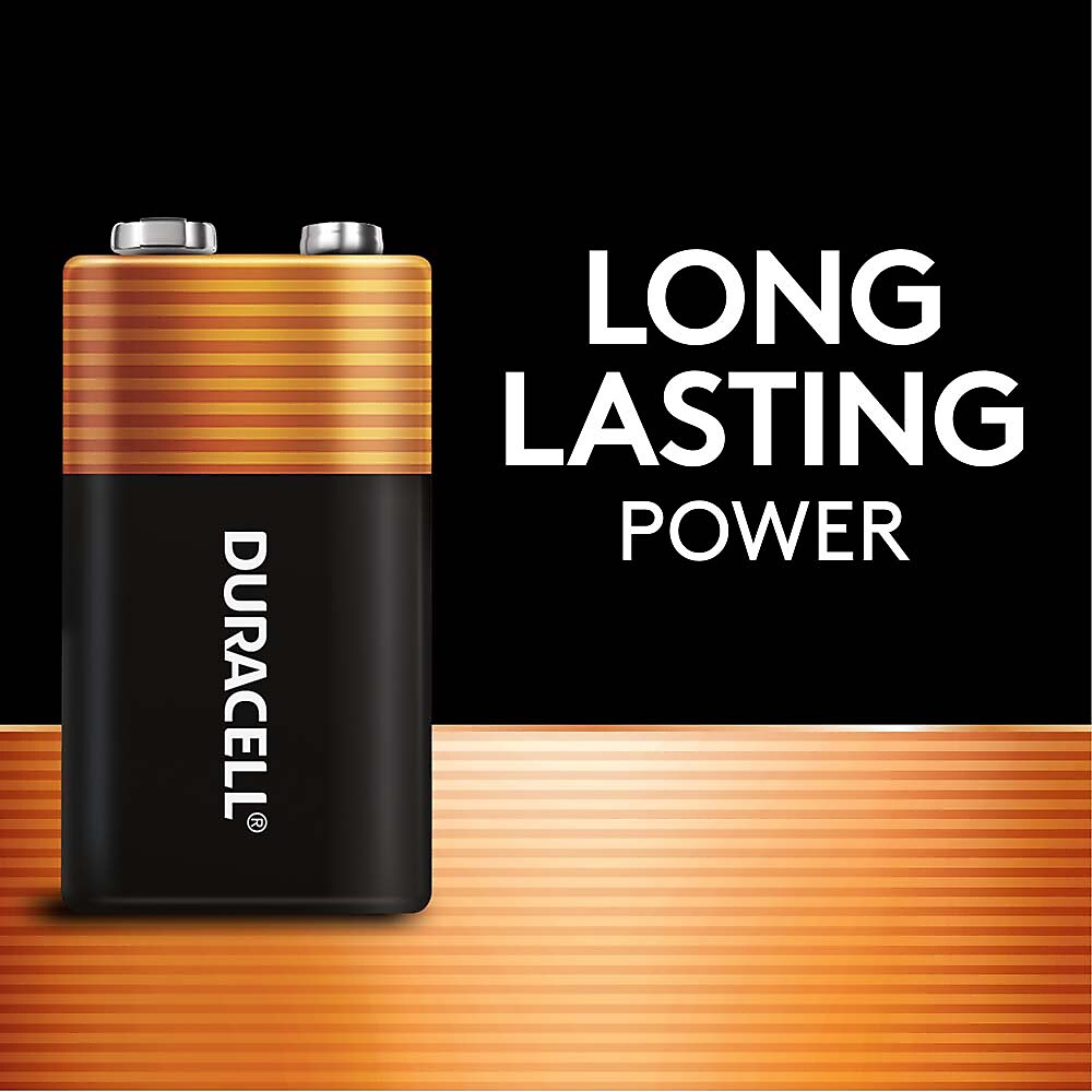 Duracell Coppertop 9V Alkaline Battery, 12/Pack