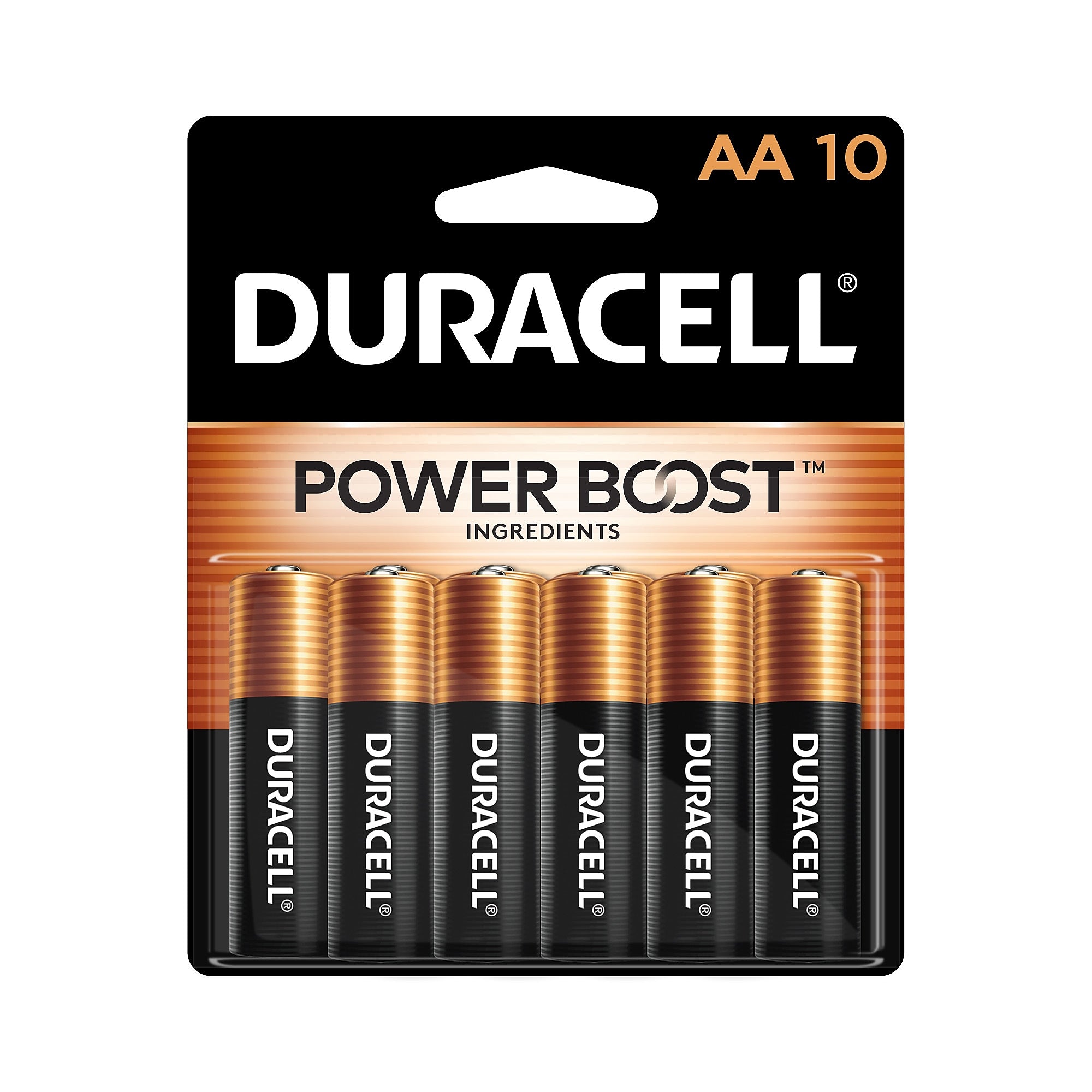 Duracell Coppertop AA Alkaline Battery, 10/Pack