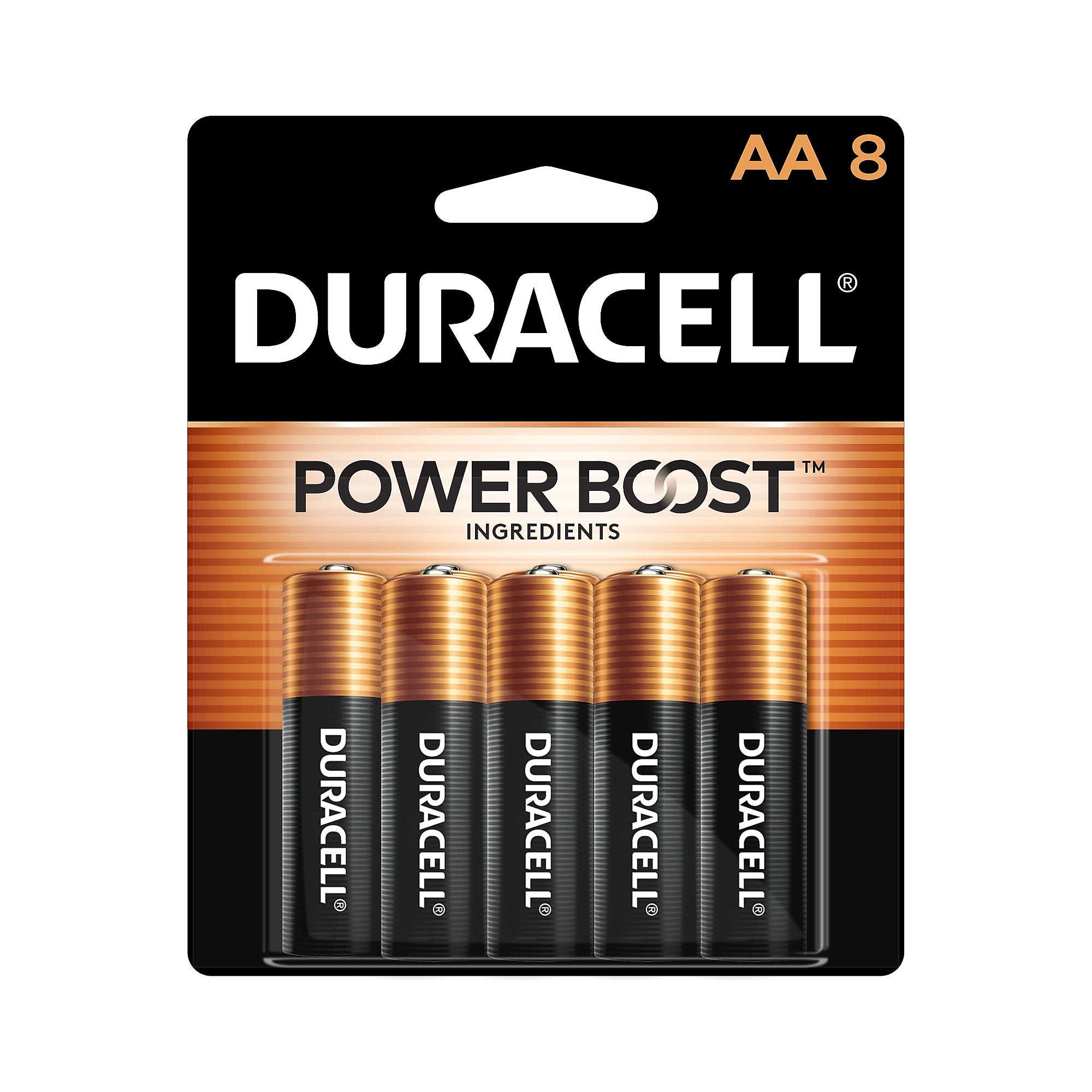 Duracell Coppertop AA Alkaline Battery, 8/Pack