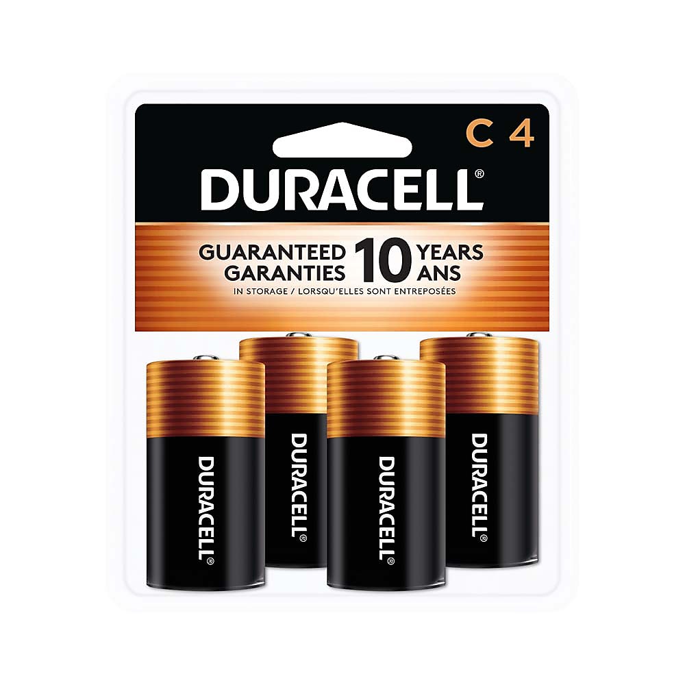 Duracell Coppertop C Alkaline Batteries, 4/Pack