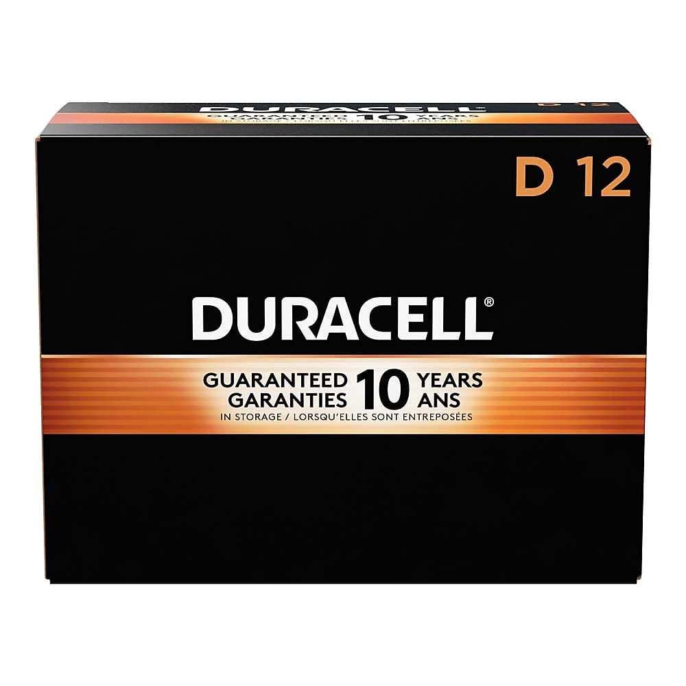 Duracell Coppertop D Alkaline Batteries, 12/Pack