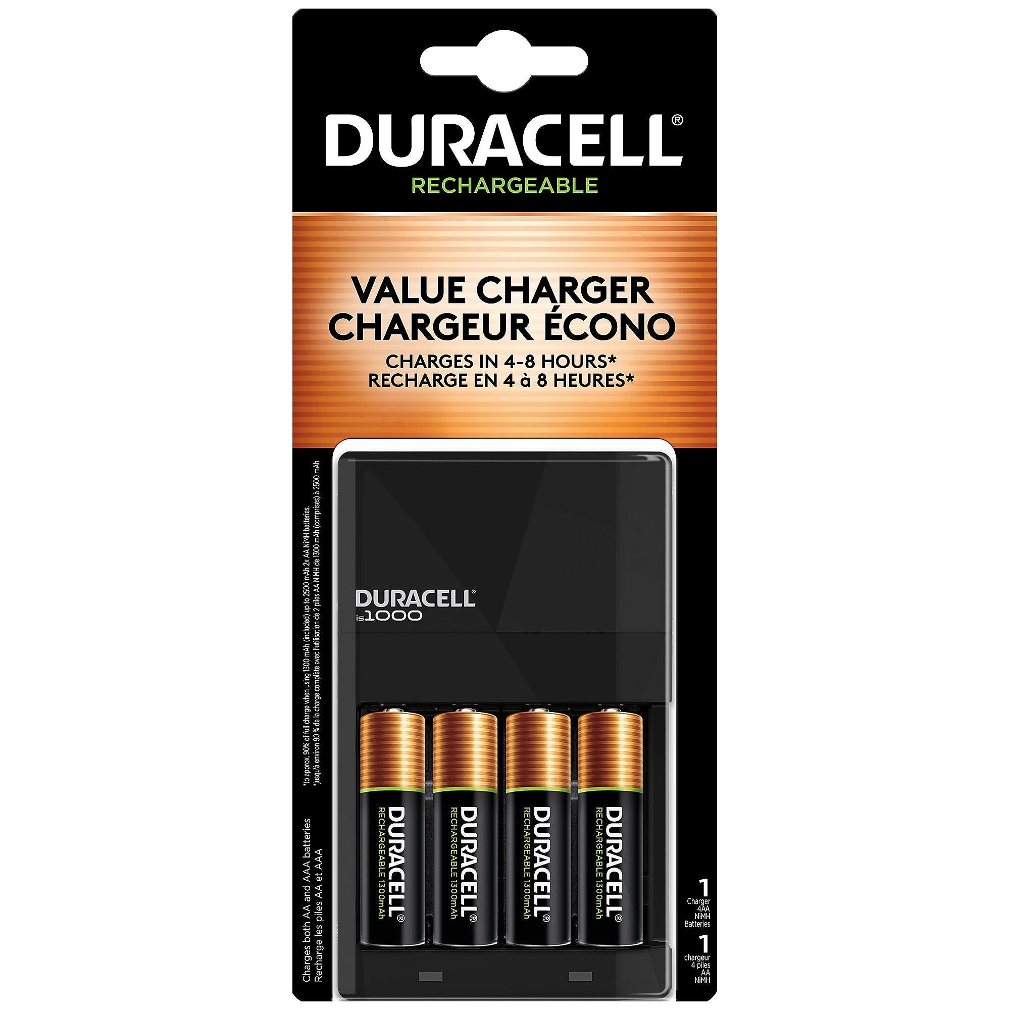 Duracell Ion Speed AA NiMH Battery with Charger, 4/Pack