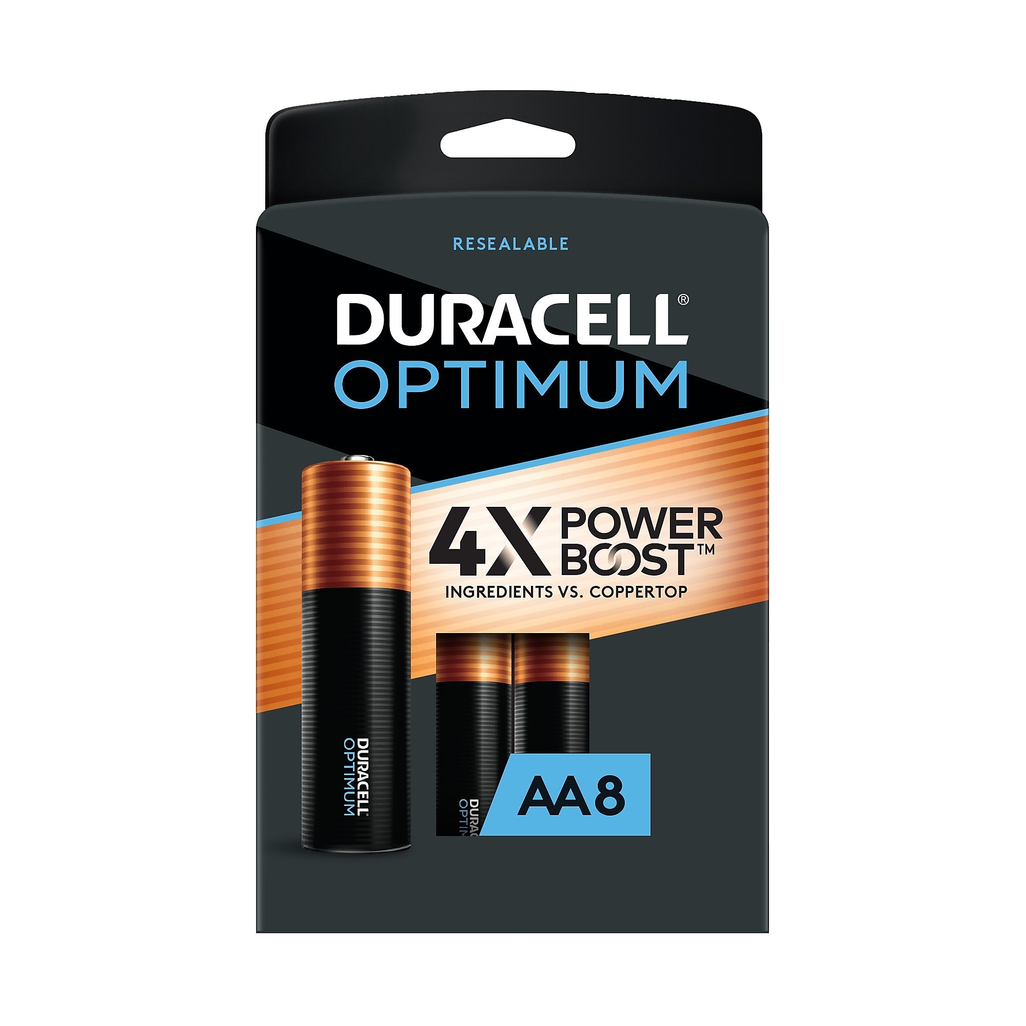 Duracell Optimum AA Alkaline Batteries, 8/Pack