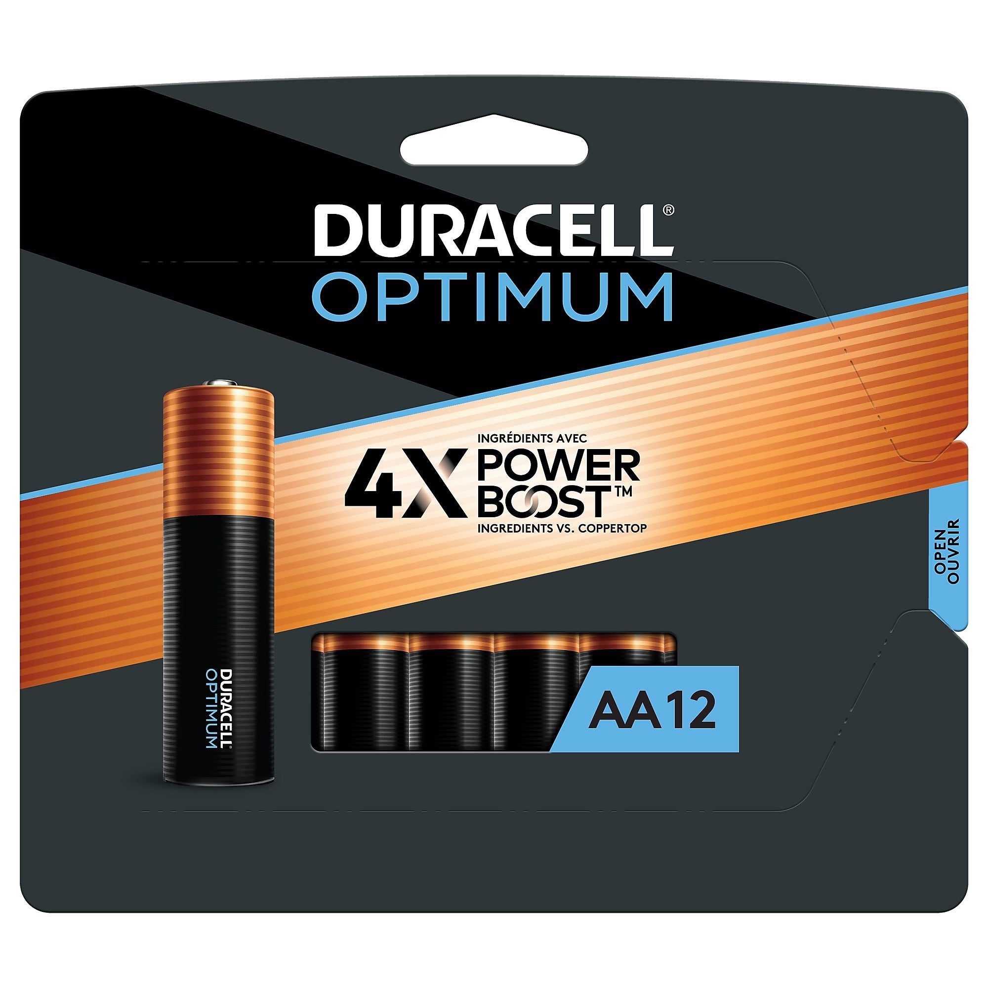 Duracell Optimum AA Alkaline Battery, 12/Pack