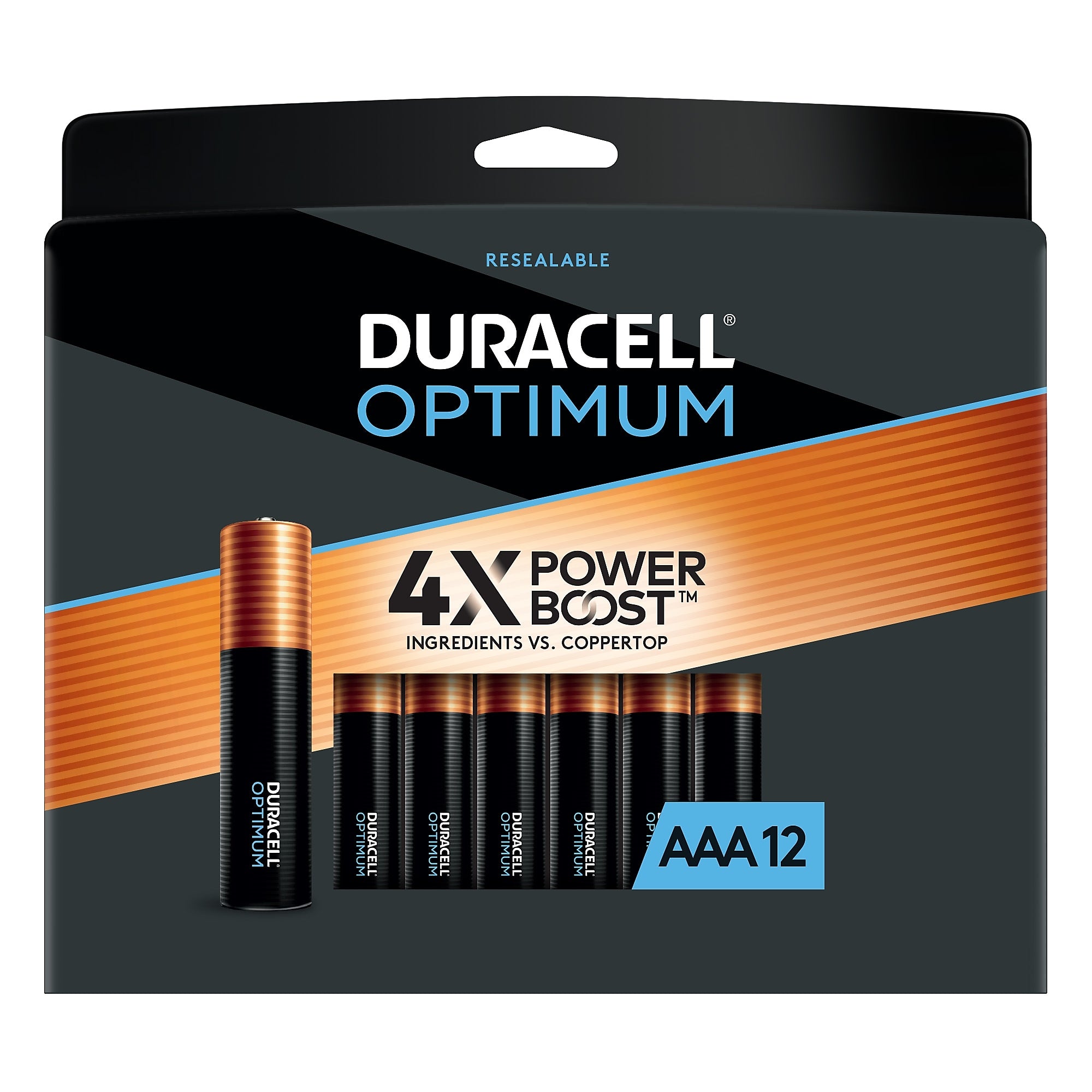 Duracell Optimum AAA Alkaline Battery, 12/Pack