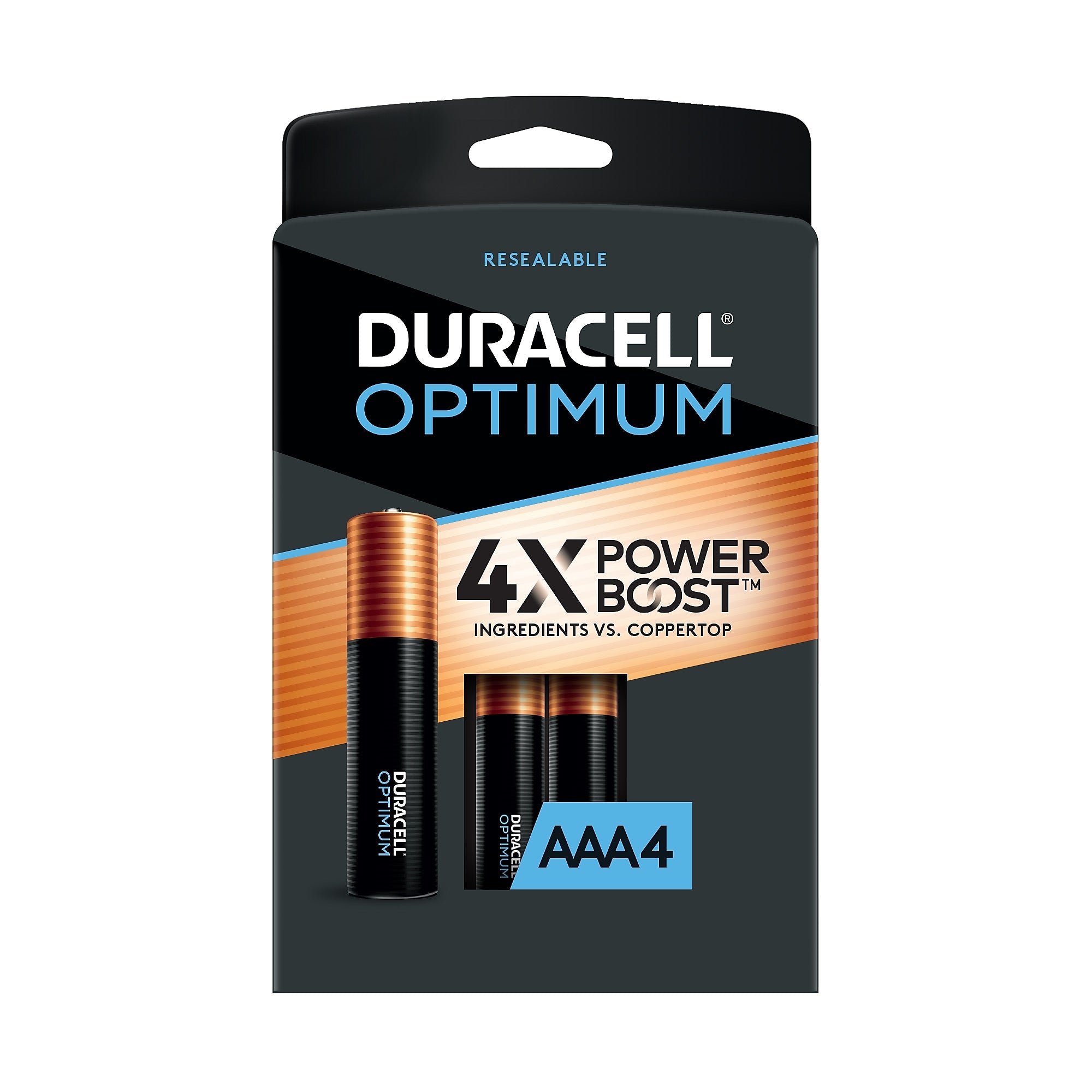 Duracell Optimum AAA Alkaline Battery, 4/Pack