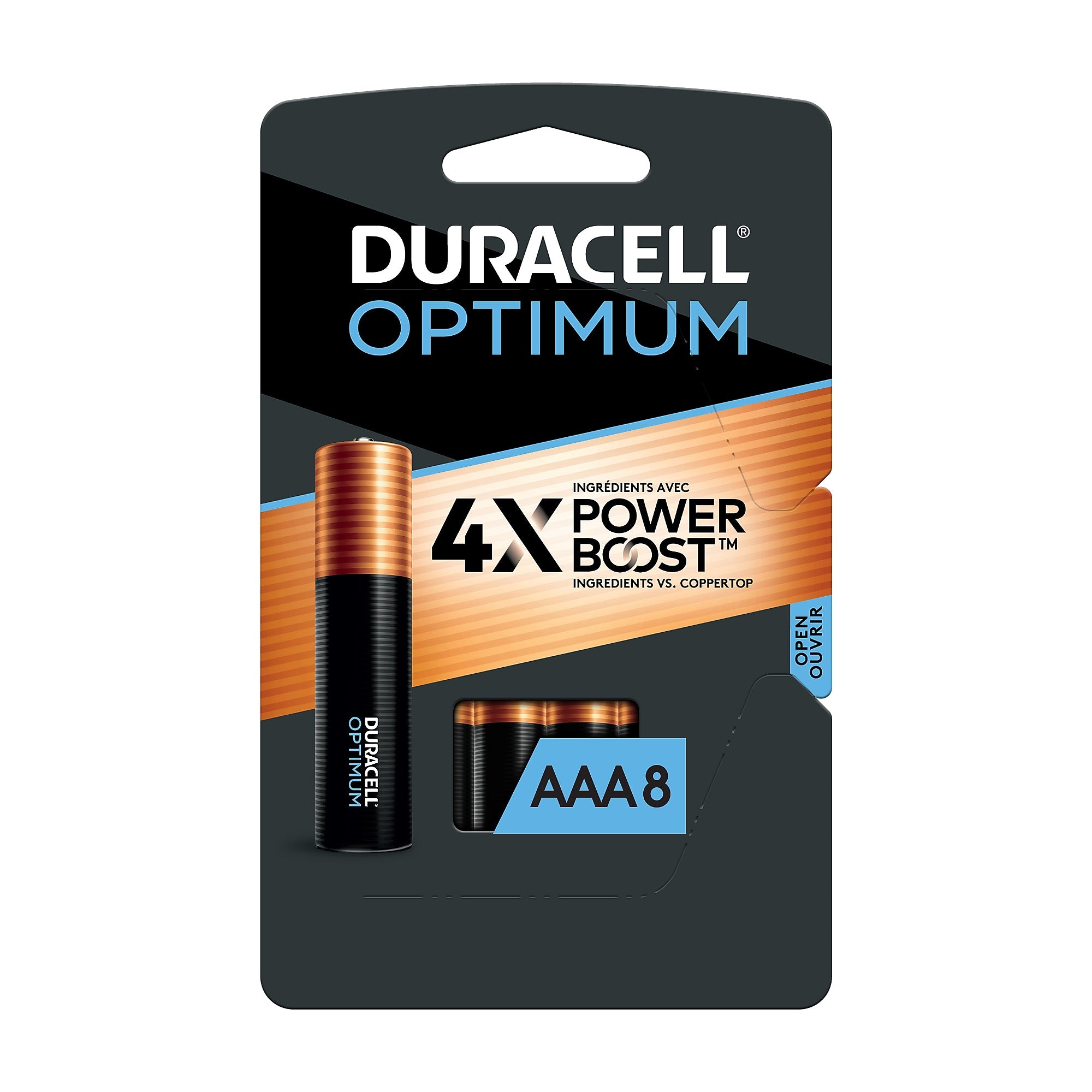 Duracell Optimum AAA Alkaline Battery, 8/Pack