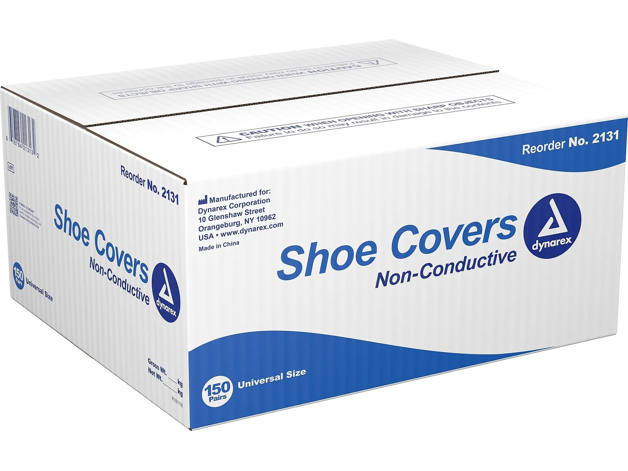 Dynarex Shoe Cover, One Size, Blue, 150 Pairs/Pack
