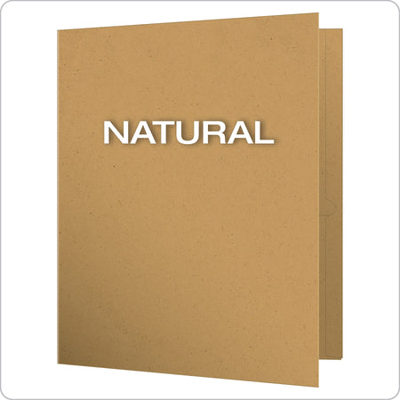 Earthwise by Oxford 2-Pocket Portfolio Folders, Natural, 25/Box