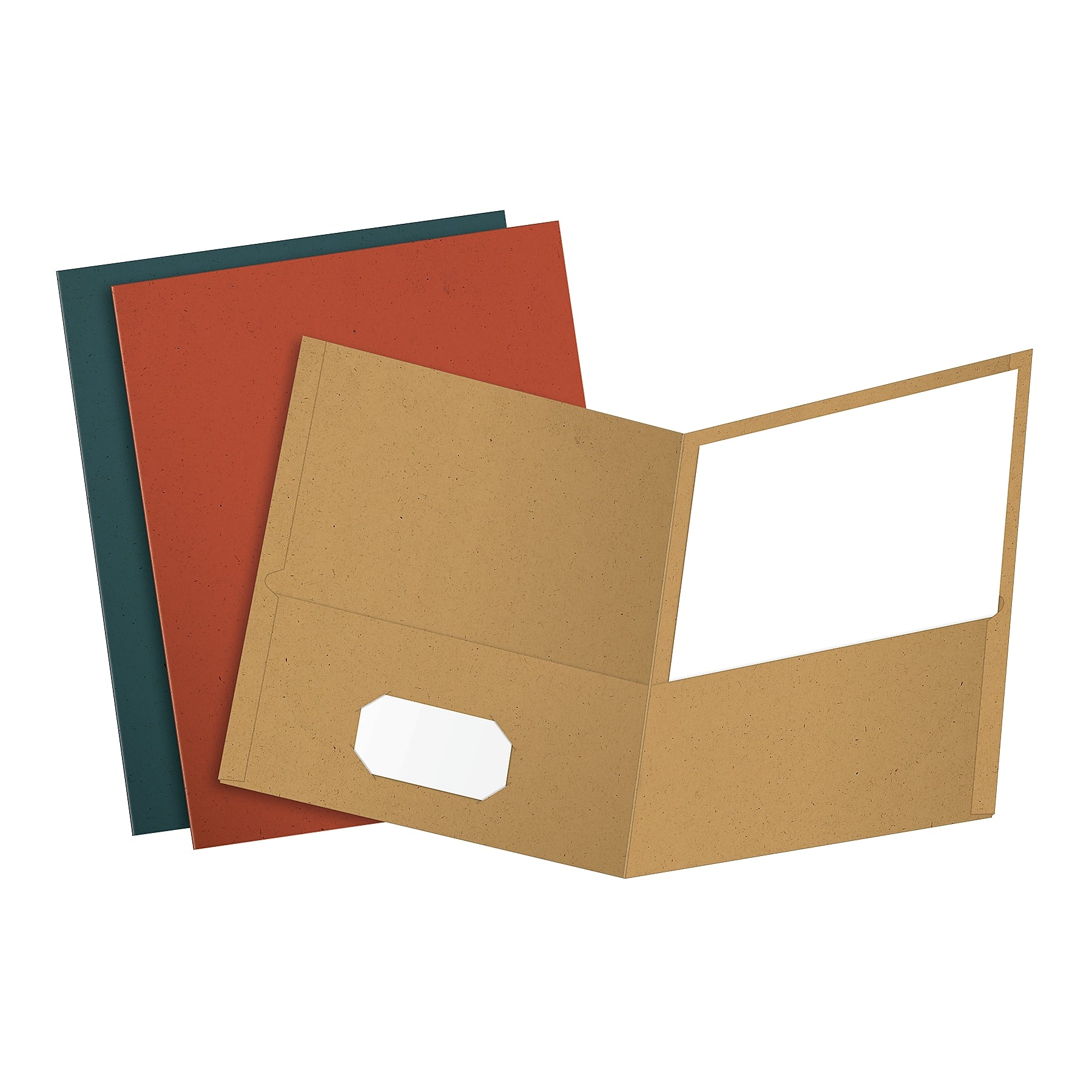 Earthwise by Oxford 2-Pocket Presentation Folders, Assorted Colors, 25/Box