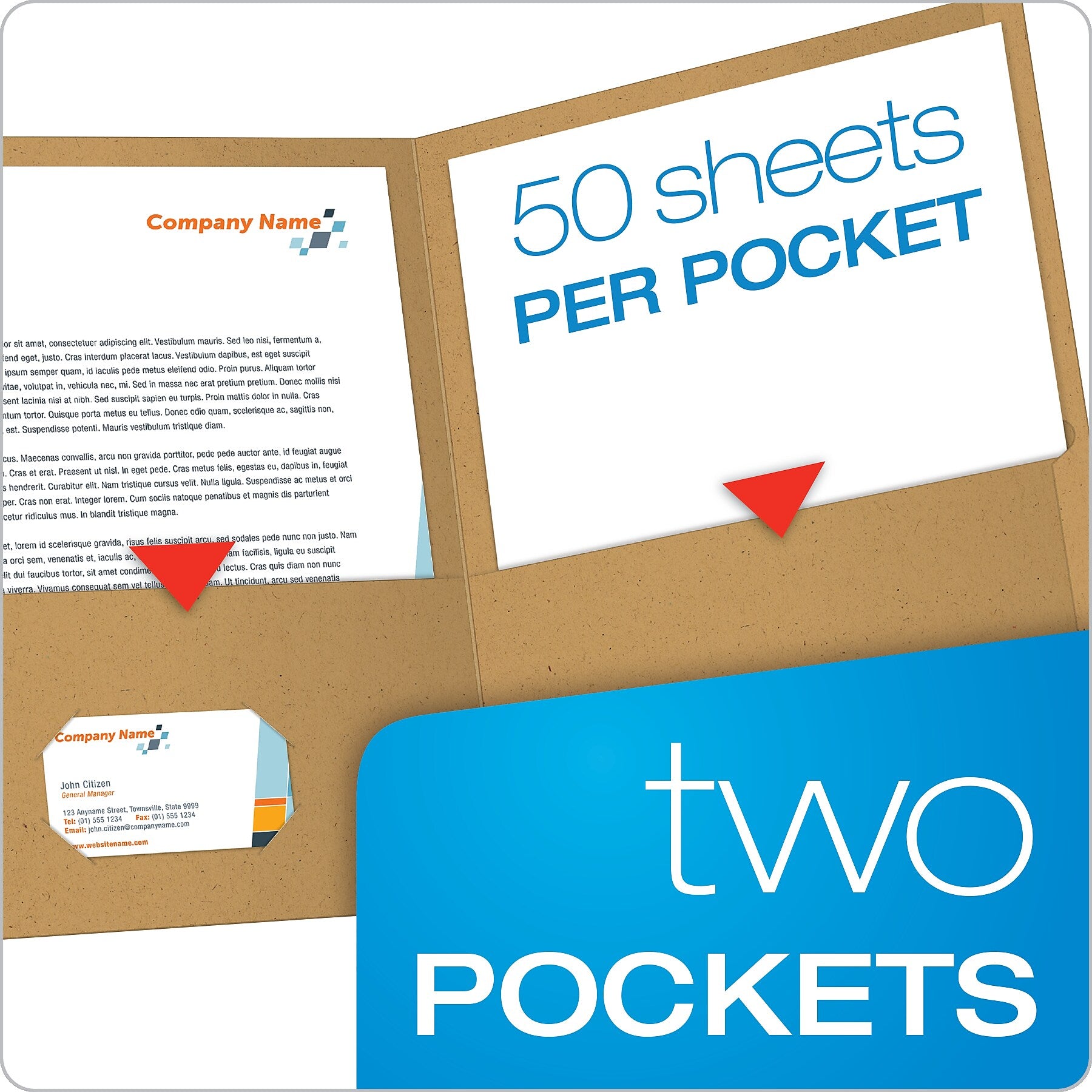 Earthwise by Oxford 2-Pocket Presentation Folders, Assorted Colors, 25/Box