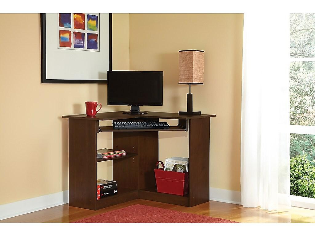 Easy 2 Go 36"W Corner Desk, Brown