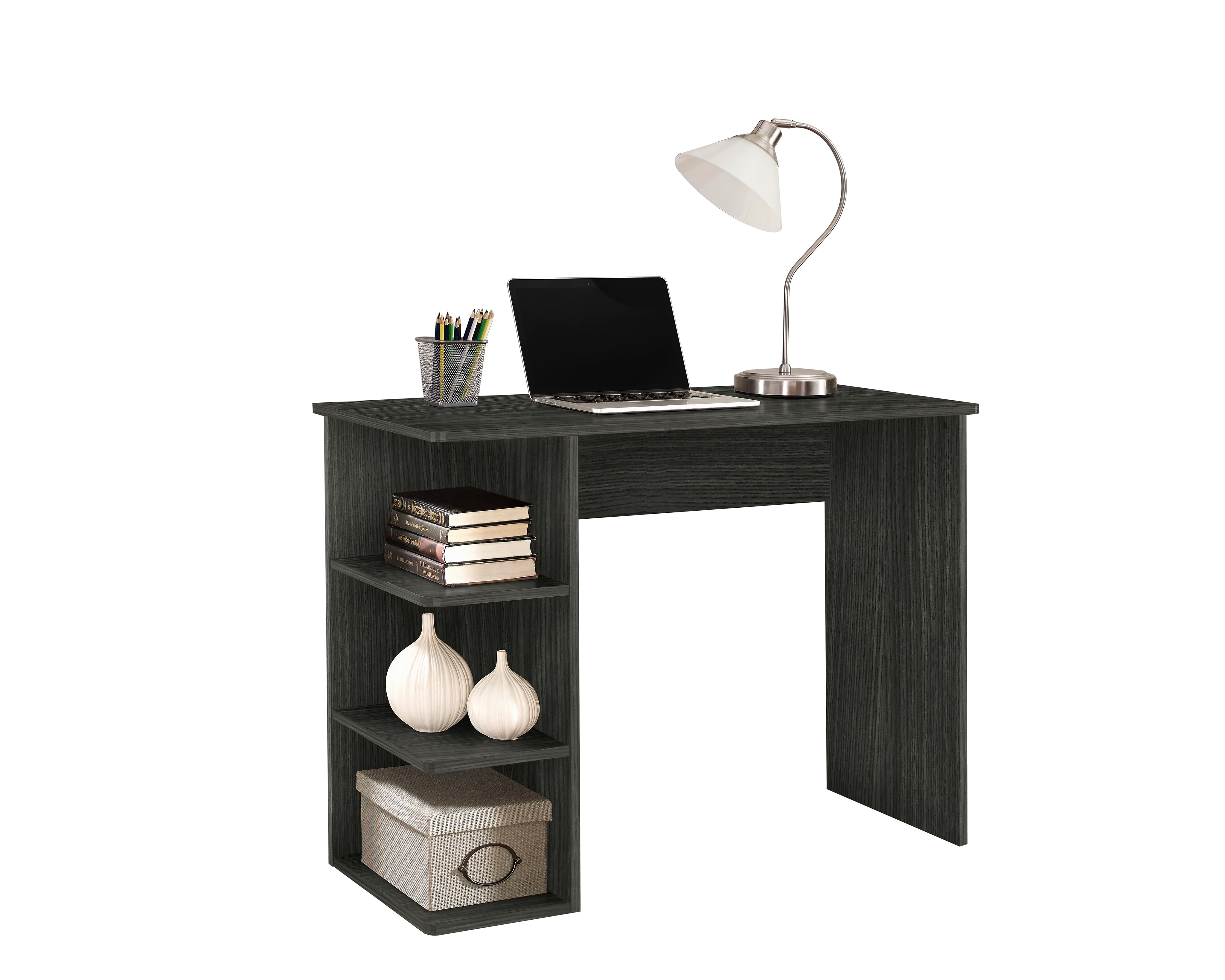 Easy 2 Go 40"W Student Desk with Bookcases, Gray