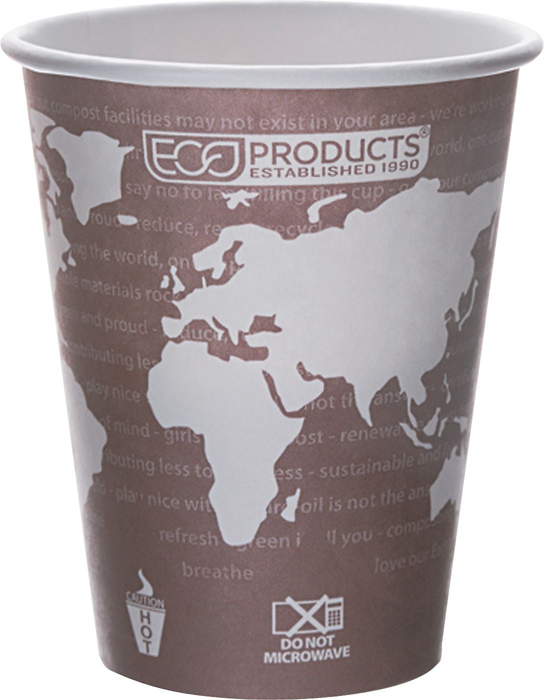 Eco-Products World Art Paper Hot Cups, 8 oz., Plum, 50/Pack