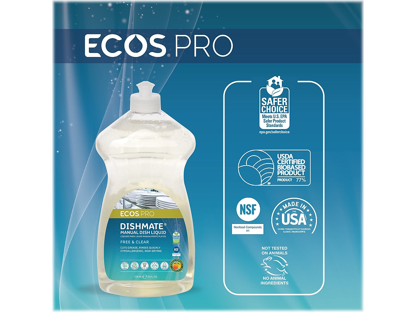 ECOS PRO Dishmate Liquid Dish Soap, 25 oz.