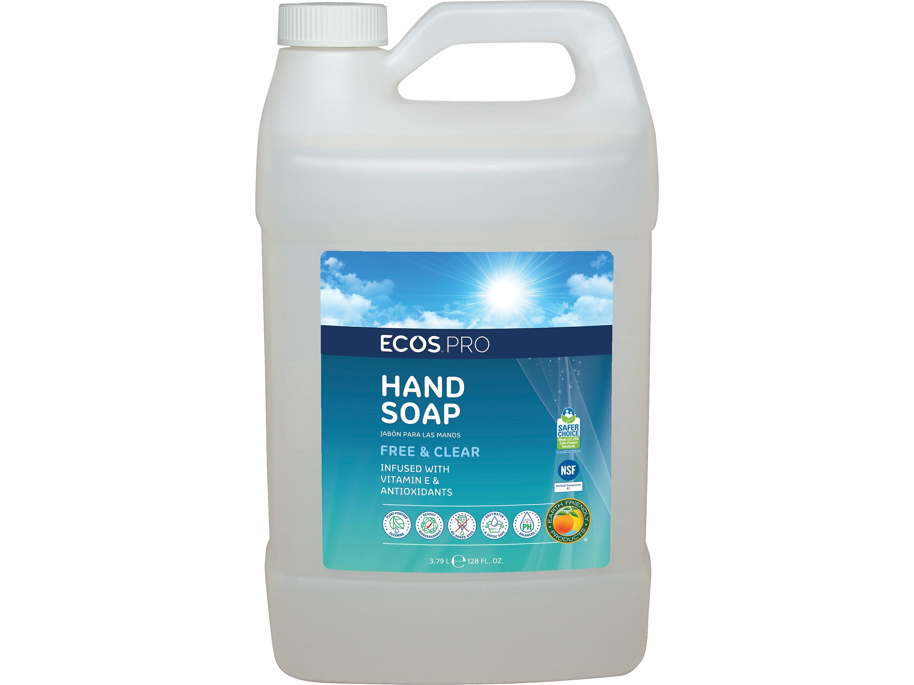 ECOS PRO Liquid Hand Soap, Free & Clear Scent, 1 Gal.